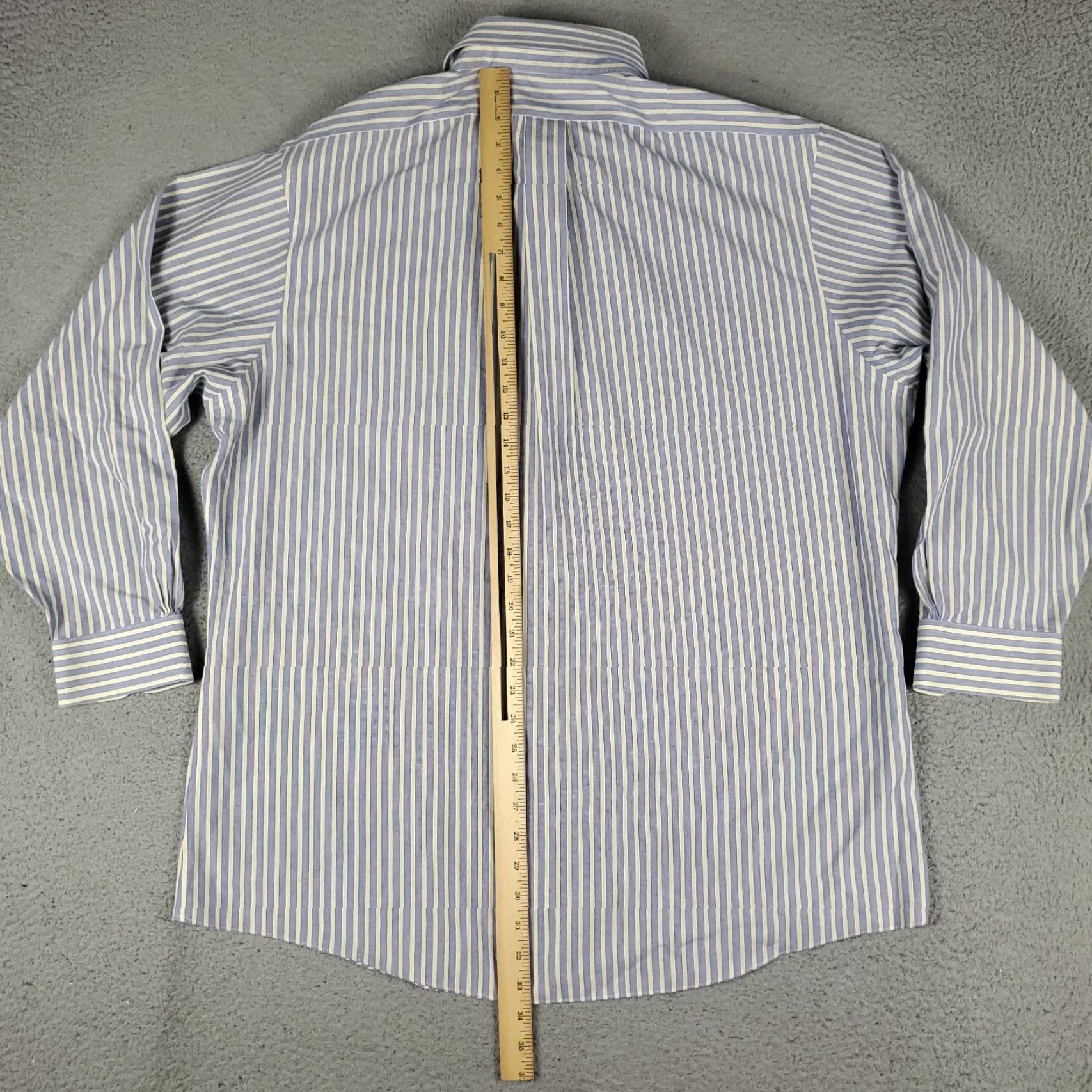 Brooks Brothers Brooks Brothers Shirt Mens 18 Blue Striped Dress Shirt Long Sleeve Button-Down Collar Regular Cotton Size 48R - 3 Thumbnail