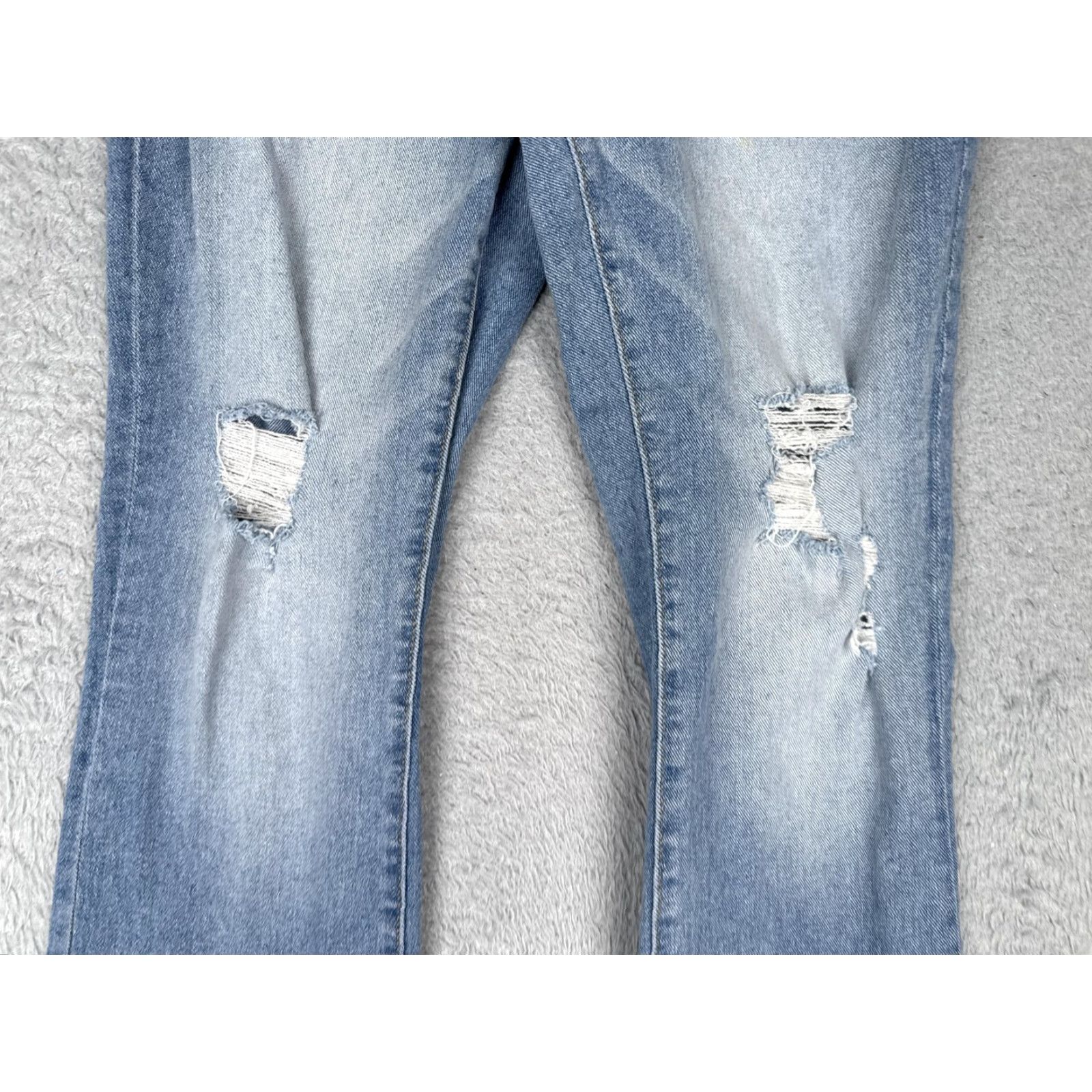 Vintage Seven7 Jeans Women Bootcut Jeans Blue Light Wash Distressed 28x25 4 Casual Denim Pants 5-Pocket Design Size 27" / US 4 / IT 40 - 3 Thumbnail