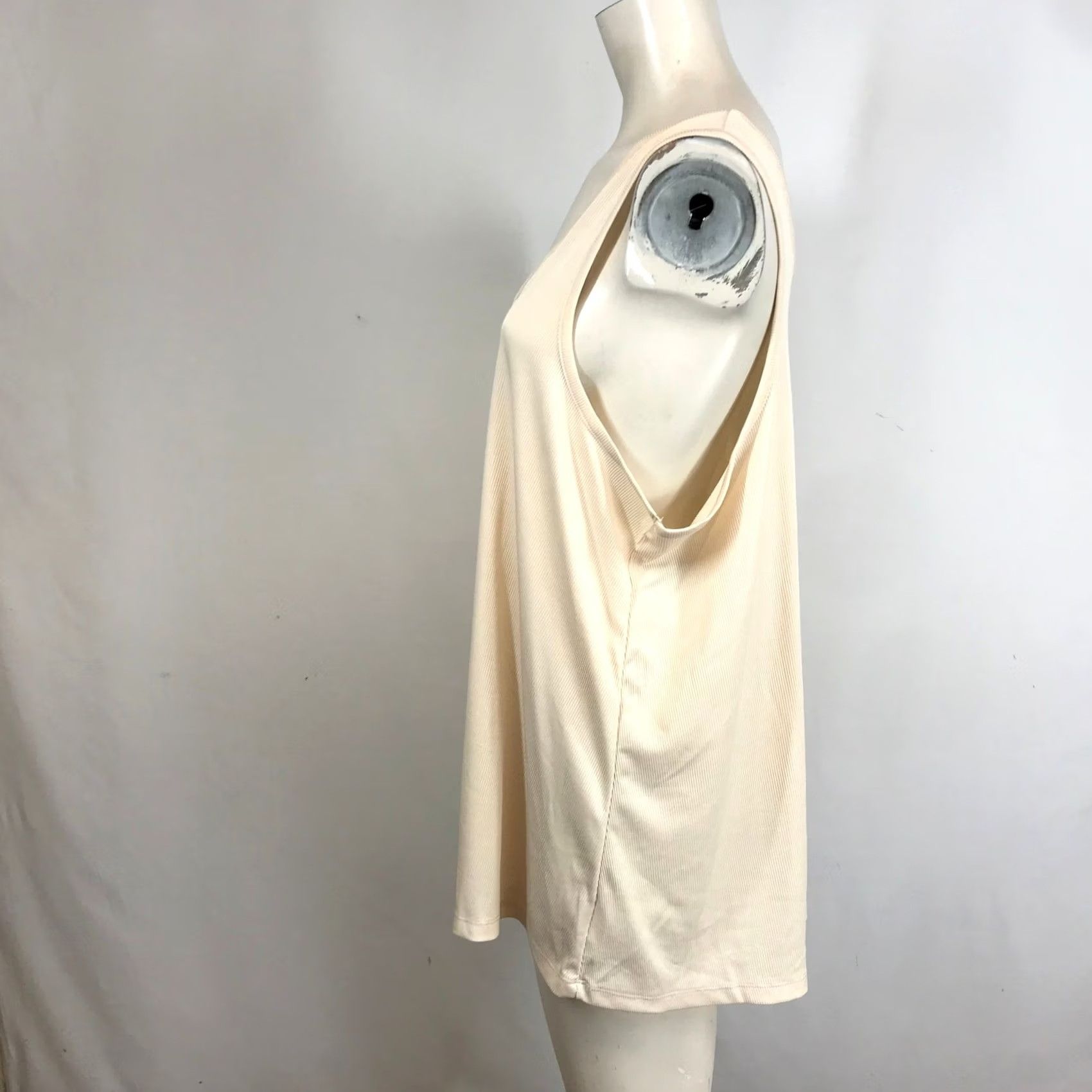 Vintage Deep South Pout V Neck Tank Top Beige Plus Size 1X 2X Ribbed Size XL / US 12-14 / IT 48-50 - 6 Thumbnail