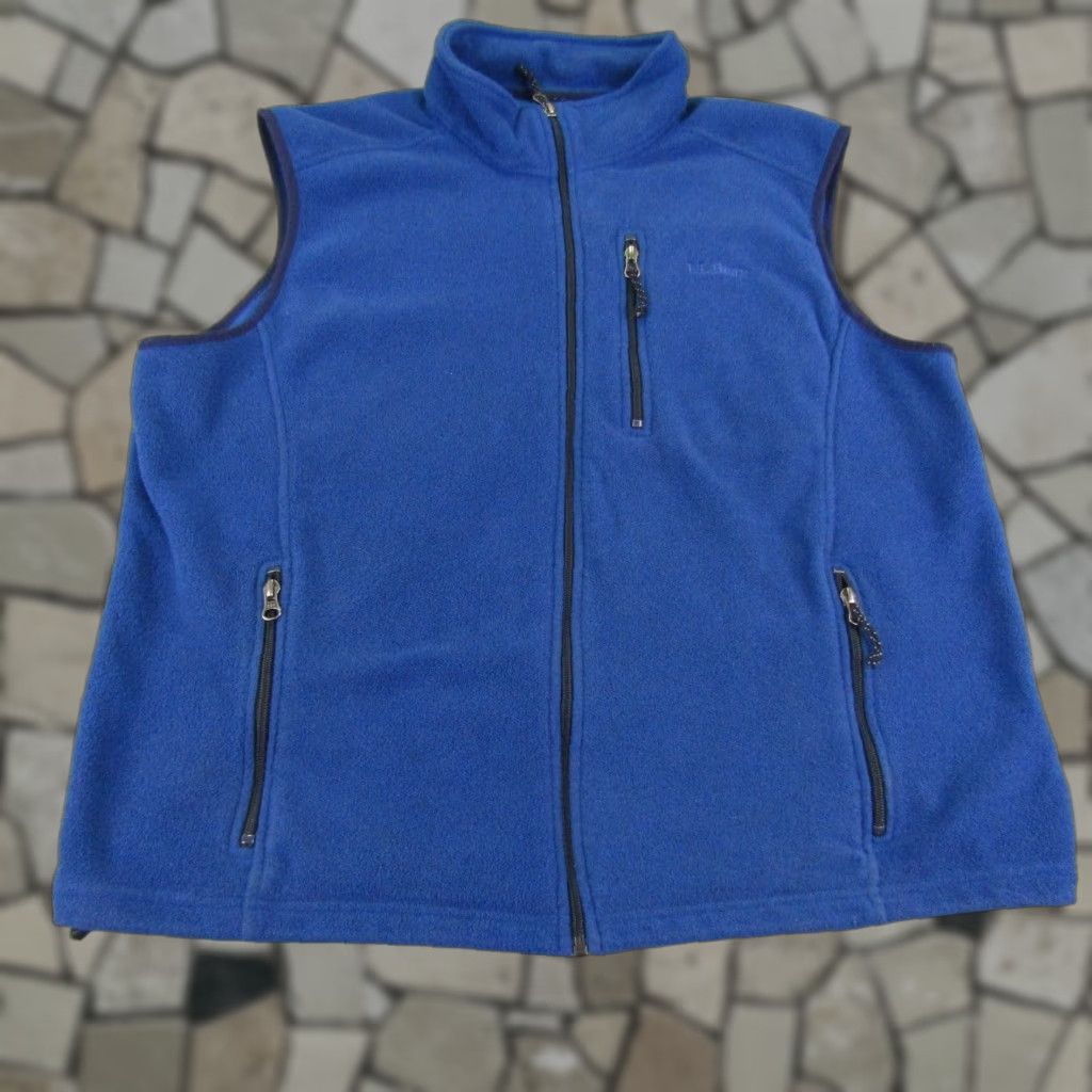 VINTAGE LL Bean Vest Mens XL Blue Polartec Mountain Fleece Full Zip Outdoors