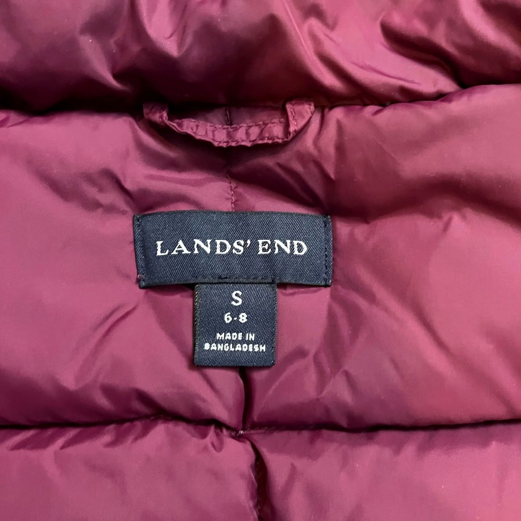 Lands' End VINTAGE Lands' End Vest Women Small 6-8 Maroon Red Goose Down Puffer Vest S Womens Size S / US 4 / IT 40 - 6 Thumbnail