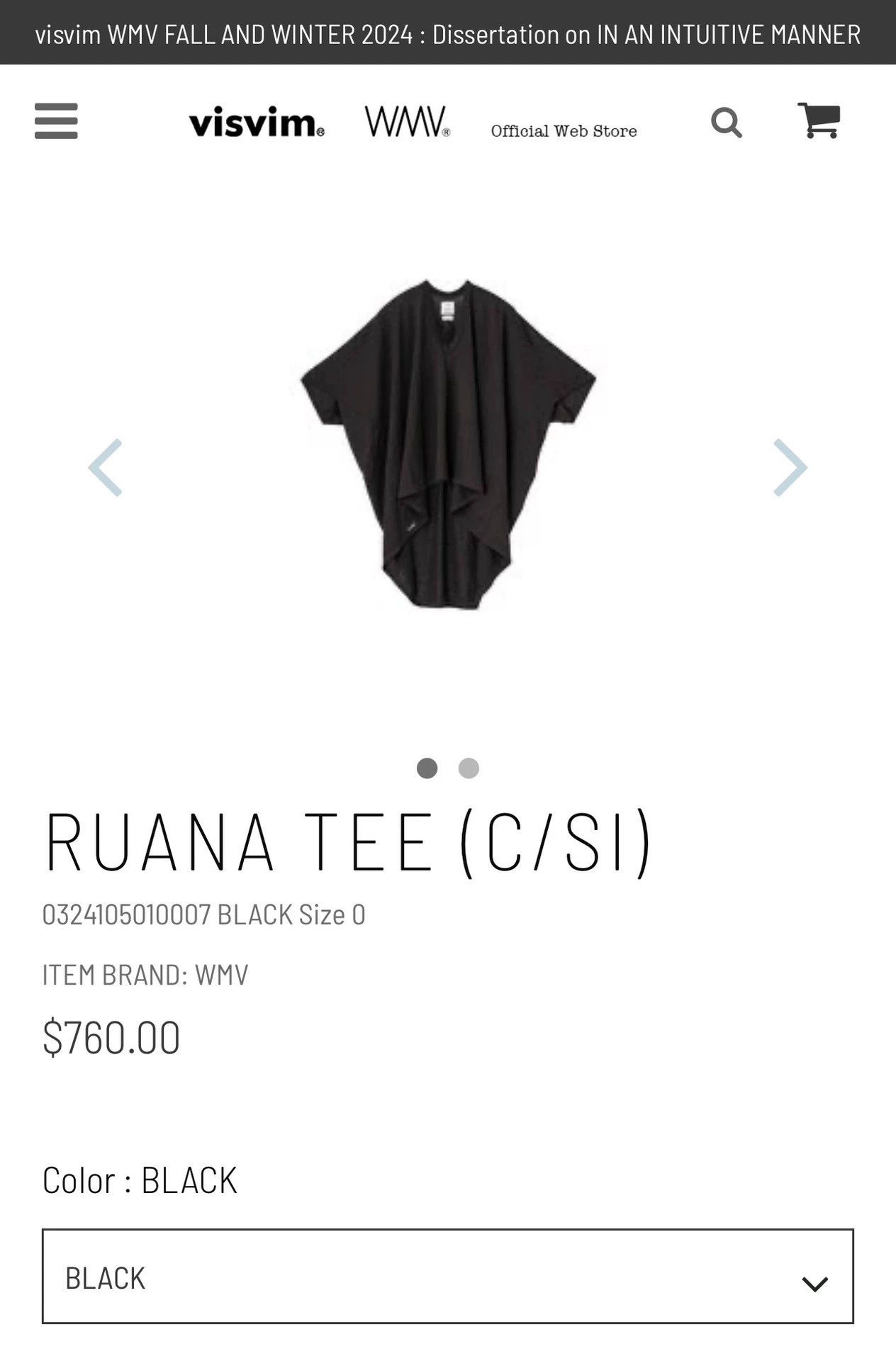 Visvim VISVIM WMV RUANA TEE 24SS Silk Batwing Women's 00 Size XXS / US 00 / IT 34 - 7 Thumbnail