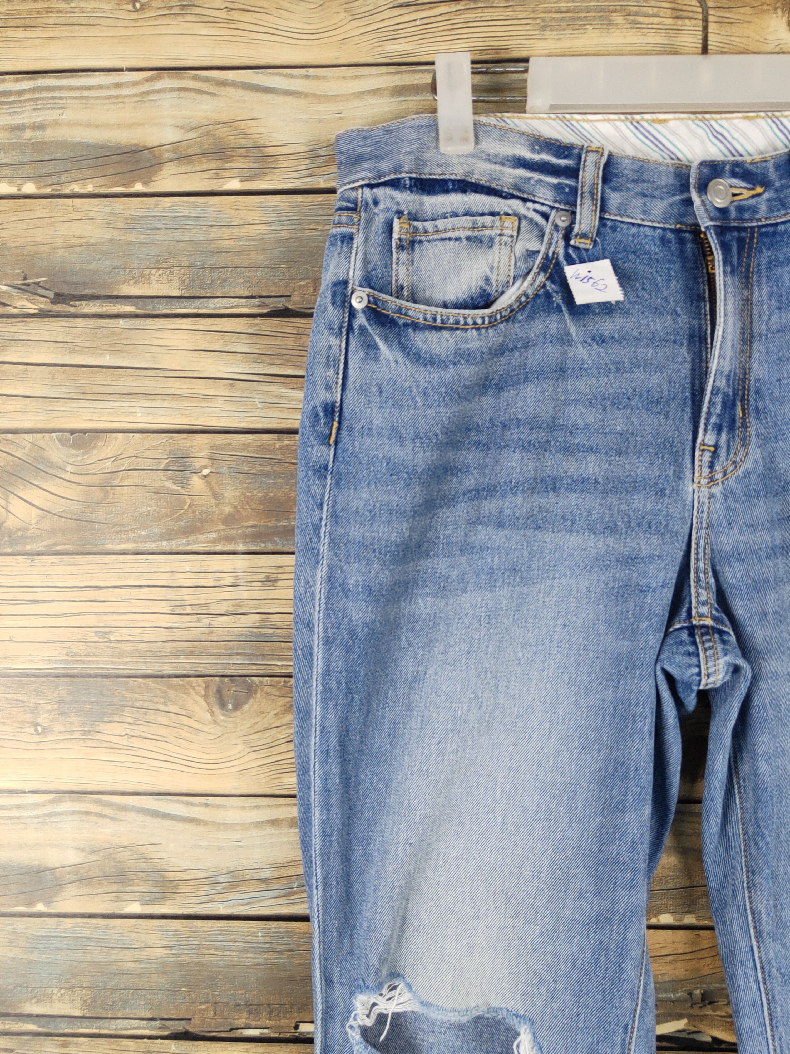 GU GU Blue Distressed Ripped denim Jeans #W1562 Size US 34 / EU 50 - 3 Thumbnail