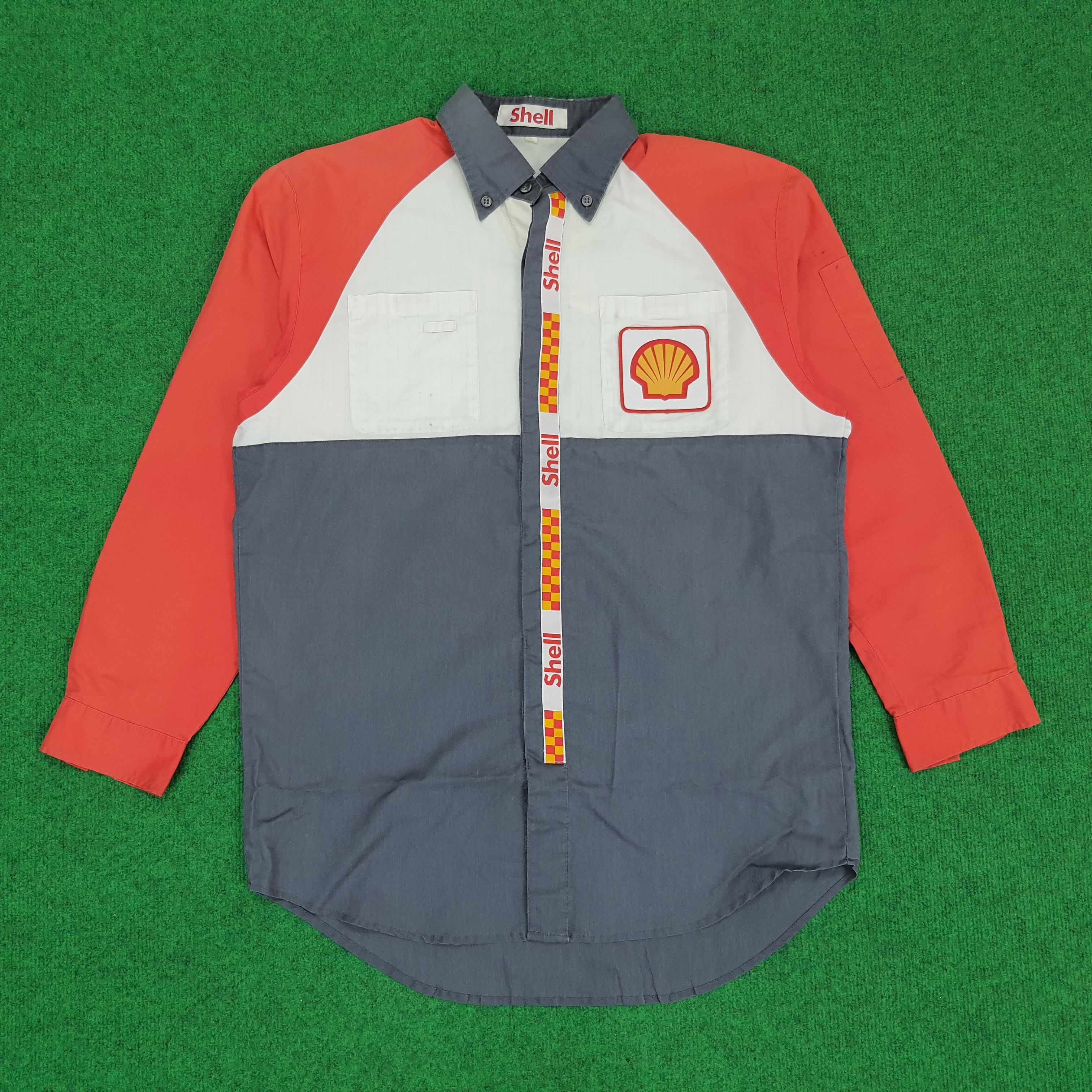 Vintage Shell Motorsports Oil Uniform Staff Shirt