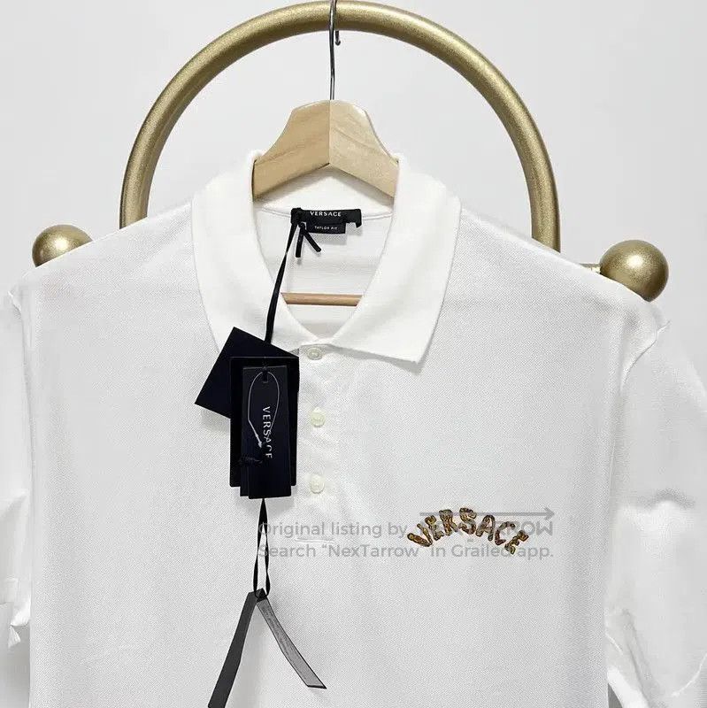 Versace Versace Summer White Cotton Embroidered Polo . Size US XXL / EU 58 / 5 - 3 Thumbnail