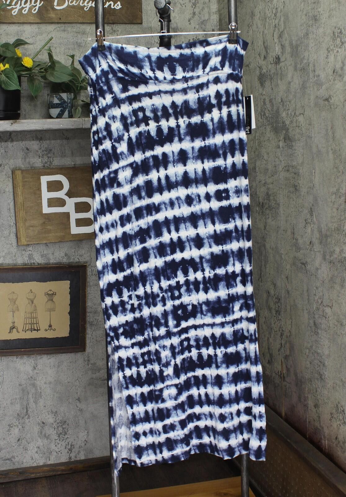 Other Nwt Ultra Flirt Knit Foldover Maxi Skirt Blue Multi Xl Size 40" / US 18 - 1 Thumbnail