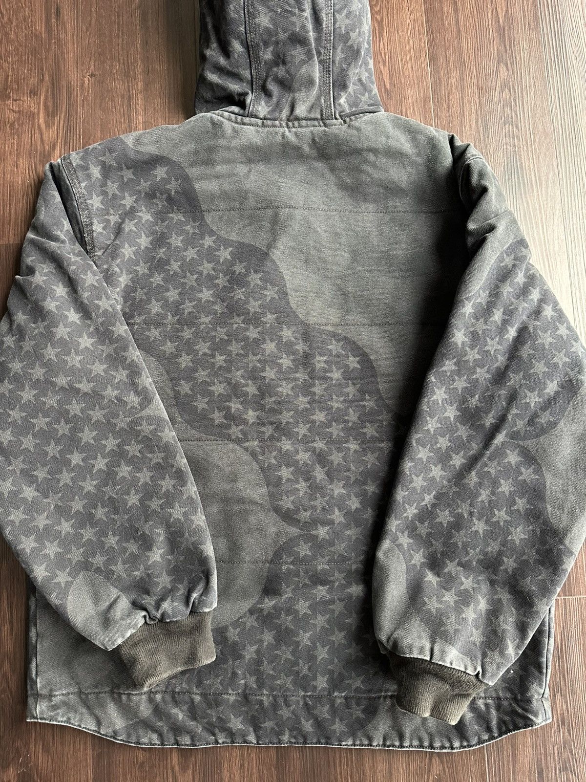 Supreme Supreme Flag Quilted Hooded Work Jacket Black Medium Size US M / EU 48-50 / 2 - 8 Thumbnail