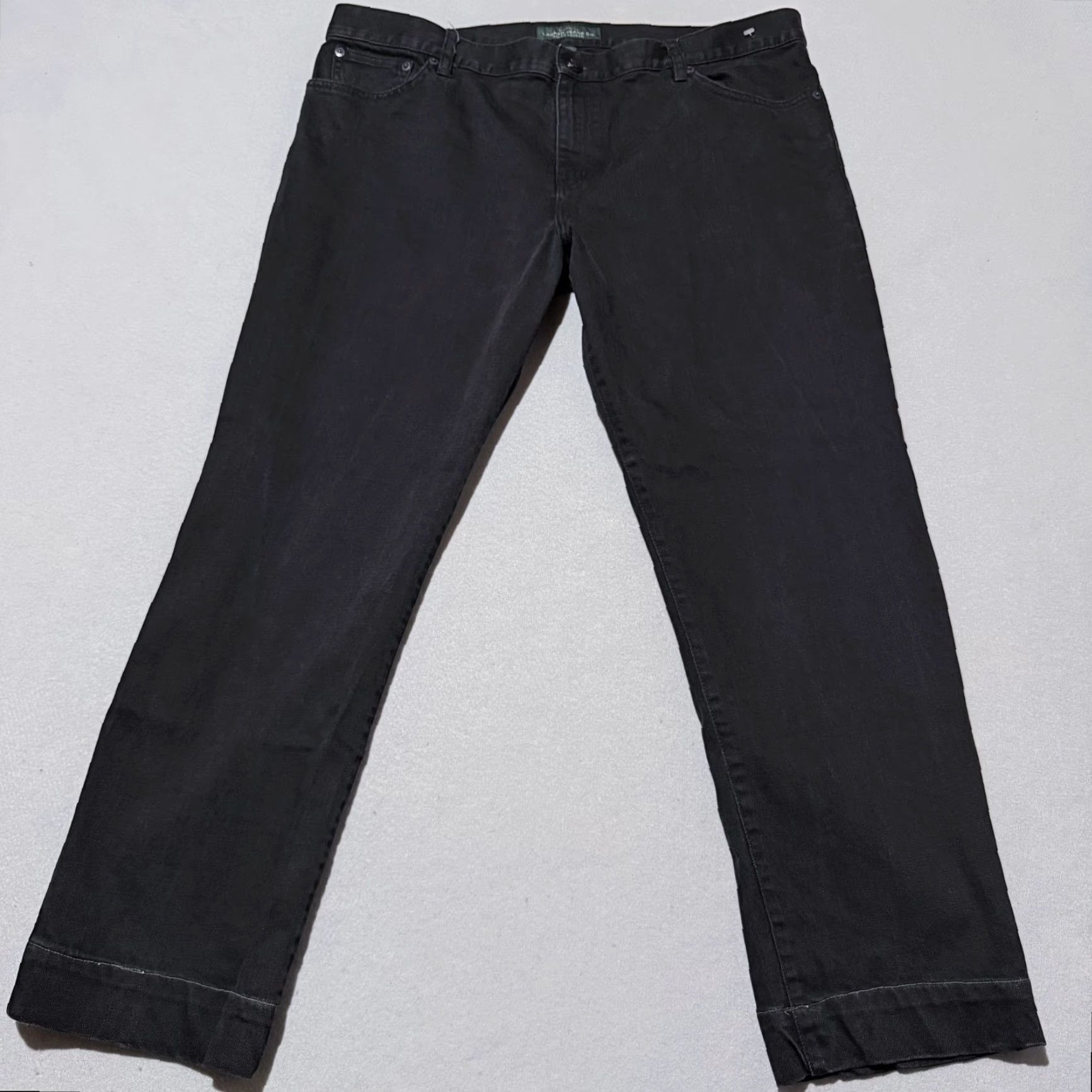 Denime LRL Lauren Jeans Co. Boyfriend Jeans Women's Black Denim Pockets Classic - 14 Size 36" / US 14 / IT 50 - 2 Thumbnail