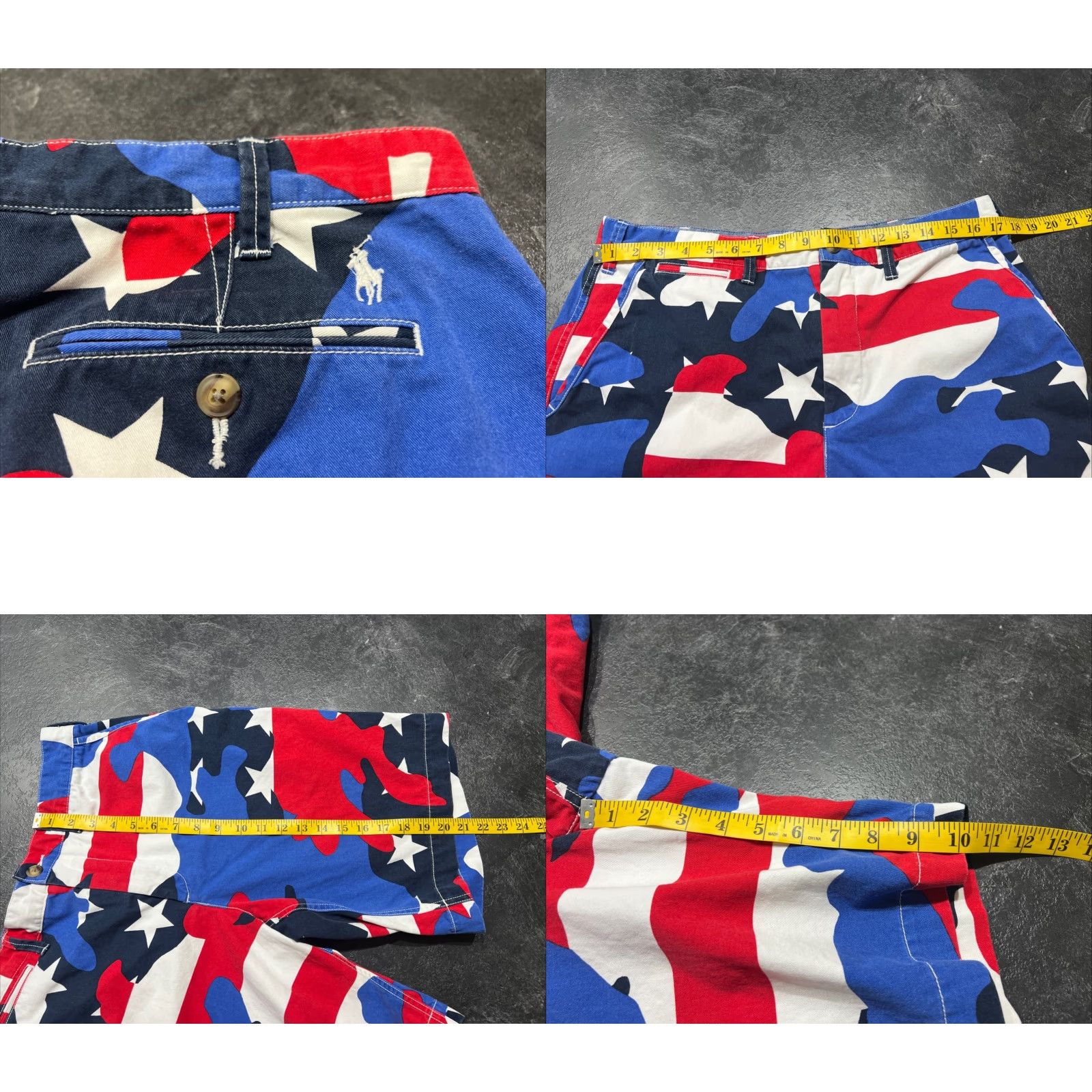 Polo Ralph Lauren Polo Ralph Lauren Shorts Men 33 Relaxed Fit Red White Blue USA Stars Multicolor Camo Patriotic Chino 9 in Inseam Size US XS / EU 42 / 0 - 8 Thumbnail