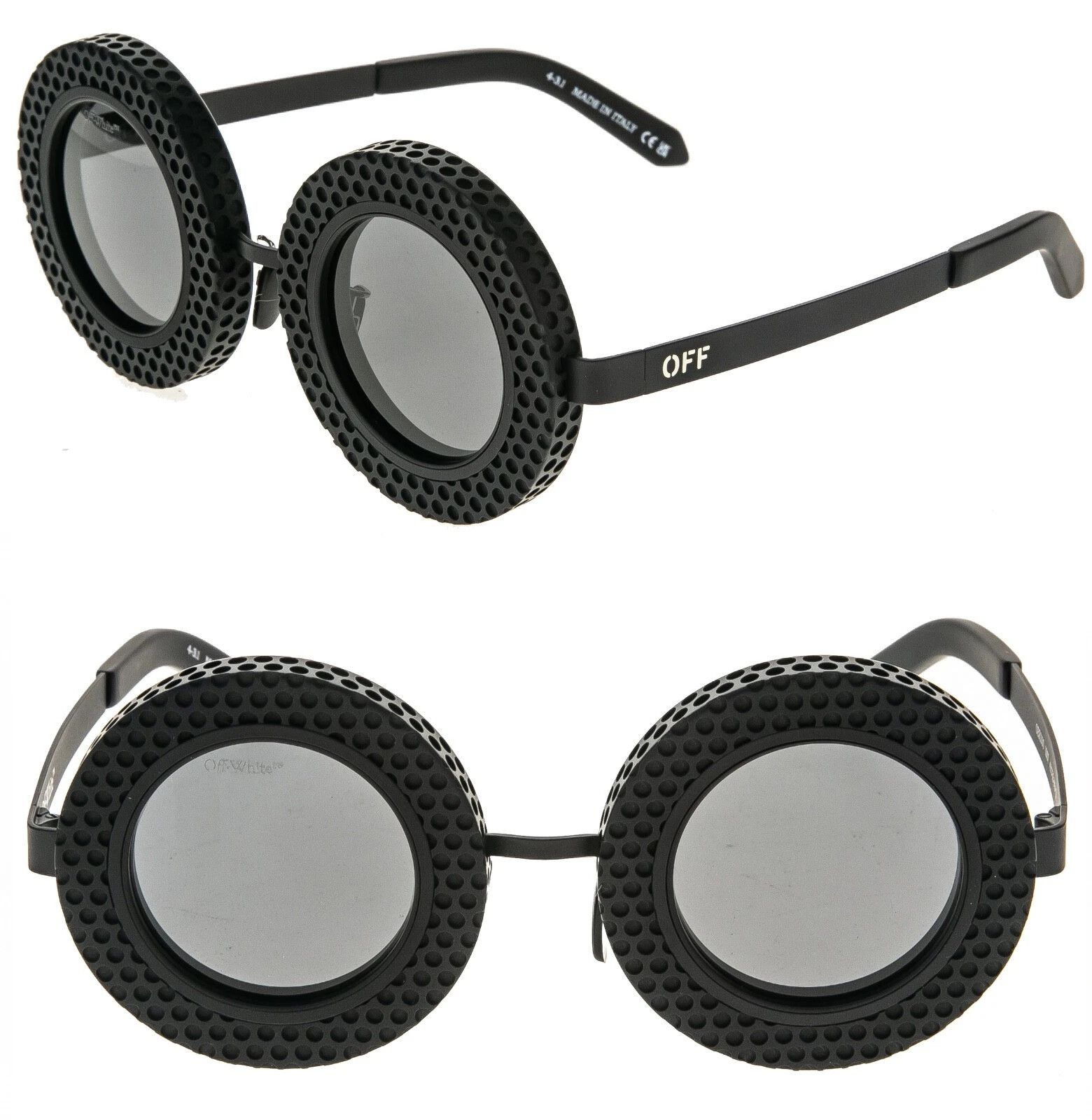 Off-White OFF-WHITE 100 OERI100 Black CHICAGO Round Bold Sunglasses Size ONE SIZE - 1 Thumbnail