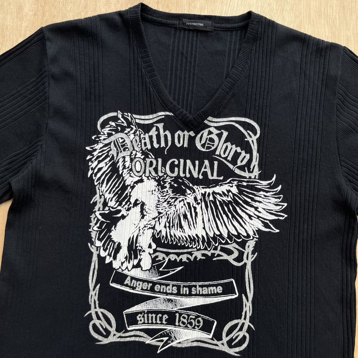 Japanese Brand PETITREITRE DEATH OR GLORY Y2K VNECK PUNK IF SIX WAS NINE Size US XL / EU 56 / 4 - 2 Thumbnail