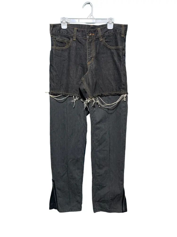 Other Japanese brand hybird distressed double front look denim Size US 32 / EU 48 - 1 Thumbnail