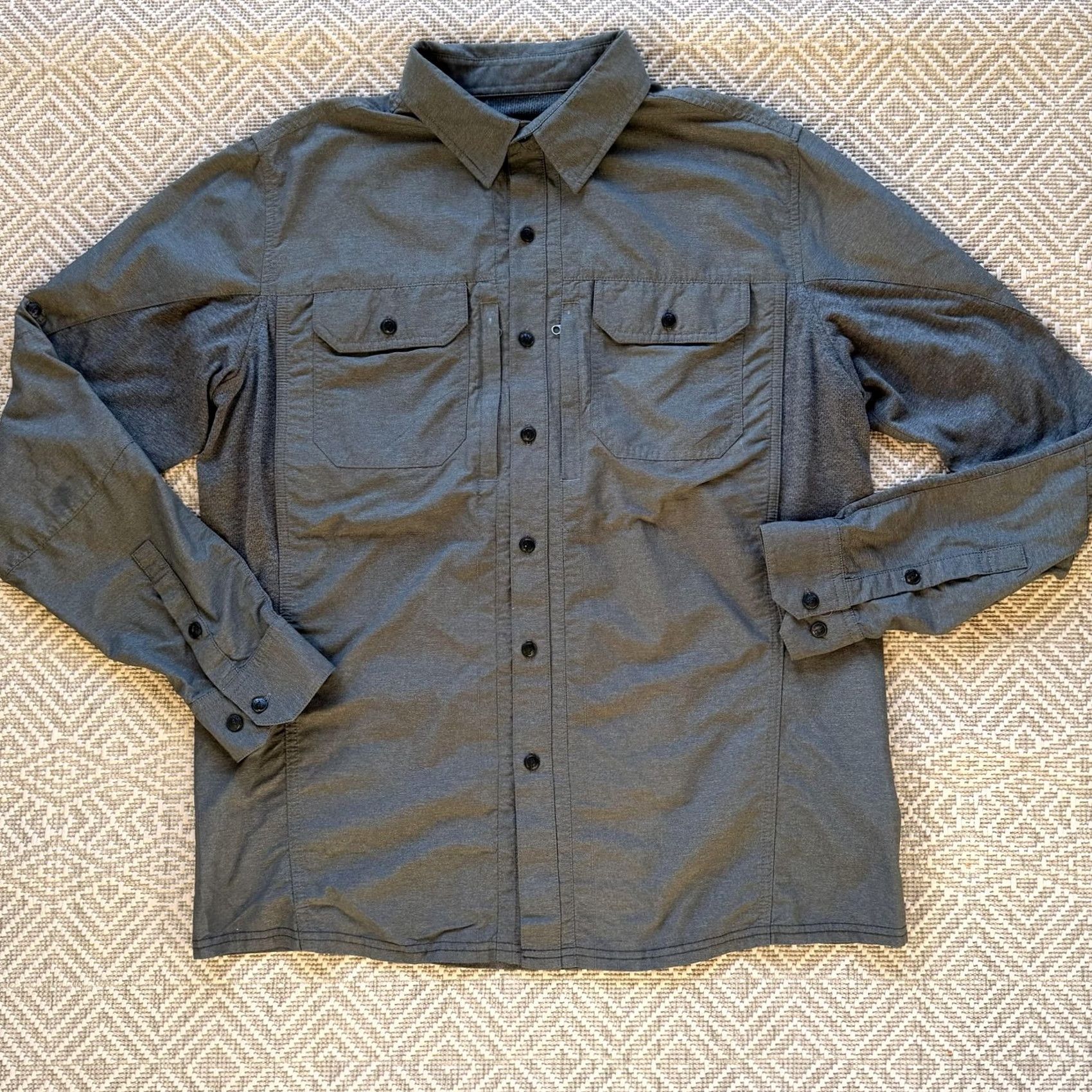 Vintage KÜHL Shirt Mens M Gray Long Sleeve Button Front Hiking Performance Size US M / EU 48-50 / 2 - 3 Thumbnail