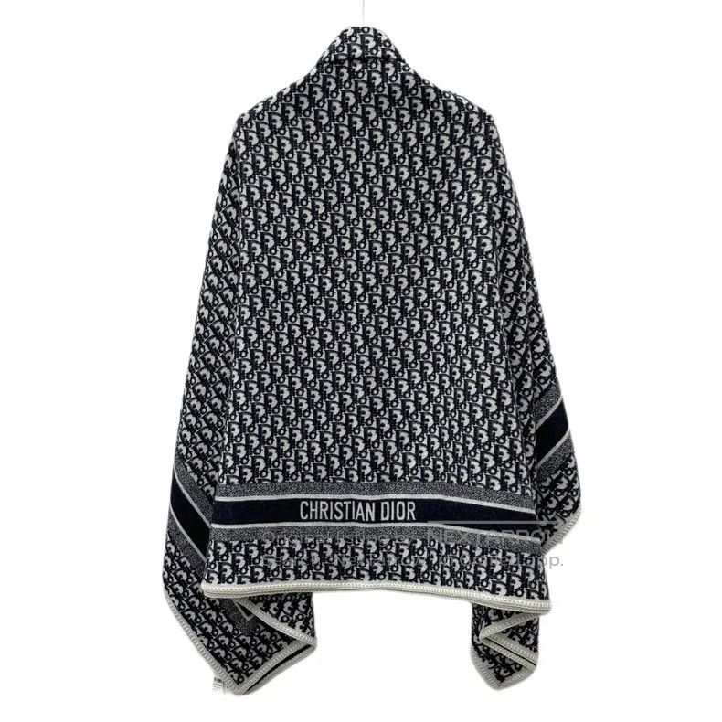 Dior Dior SizeU Colour block logo letter full print cashmere clo Size ONE SIZE - 2 Thumbnail
