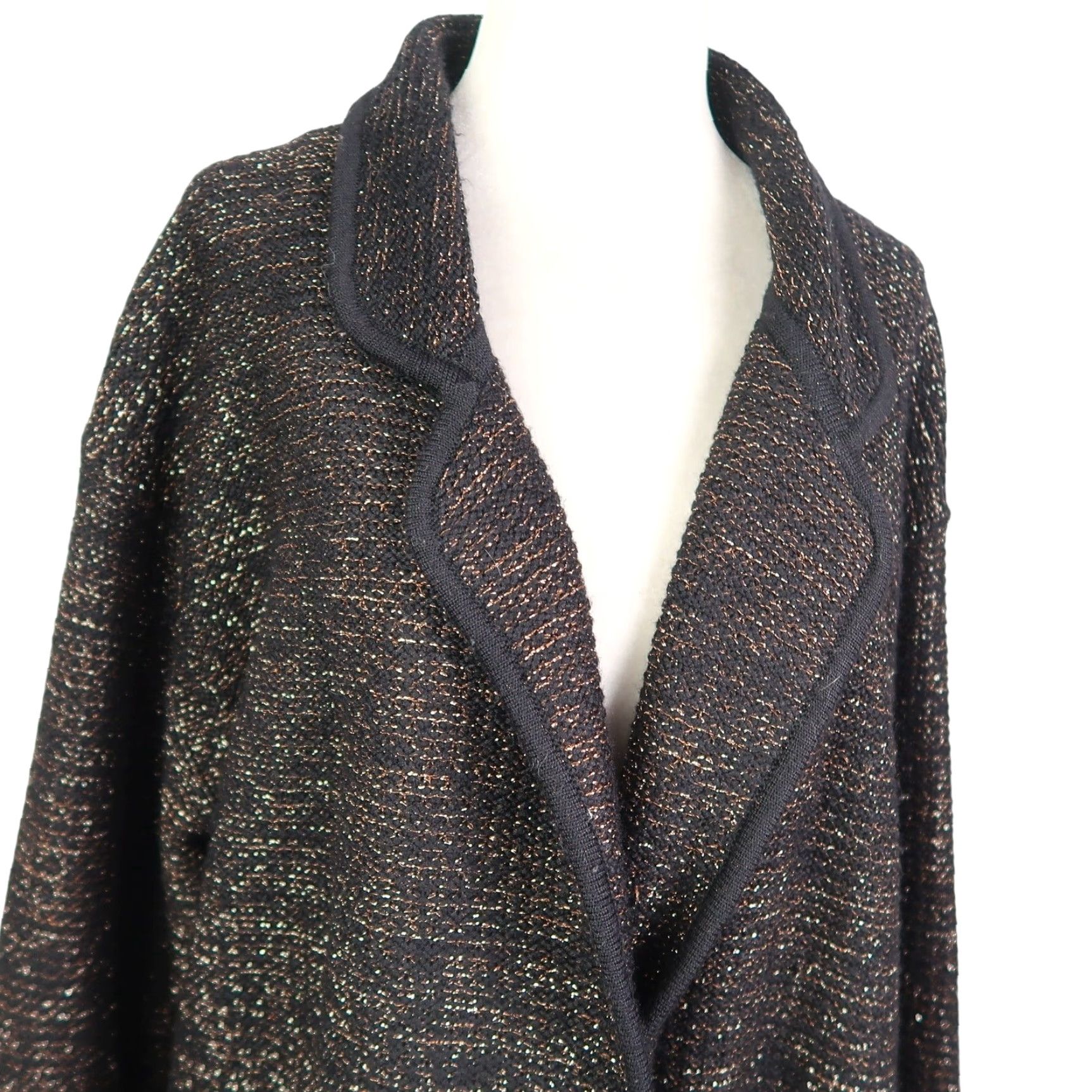Vintage VINTAGE Outlander Cardigan Sweater 90s Black Gold Knit M Womens Gloves? Size M / US 6-8 / IT 42-44 - 2 Thumbnail