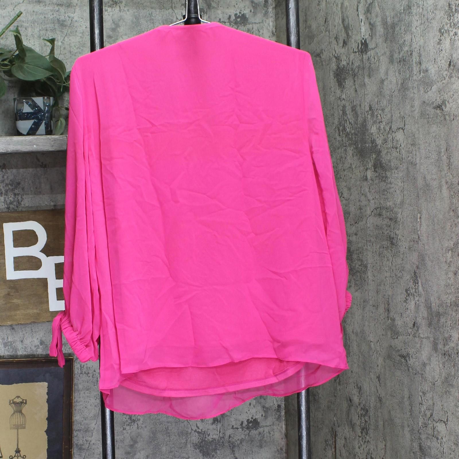 Other Jm Collection Woven Blouse With Necklace Top Fuchsia Pink L Size L / US 10 / IT 46 - 2 Thumbnail