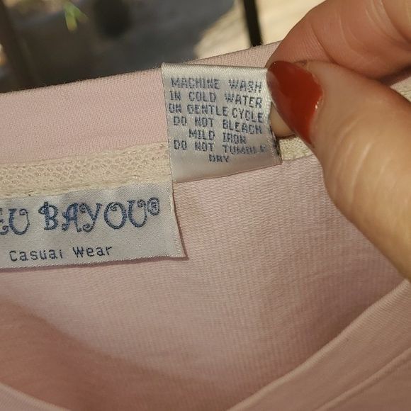Vintage Bleu Bayou Long Slv Pink Tied Back & Sleeves Vneck Sz. XL Sw Size XL / US 12-14 / IT 48-50 - 5 Thumbnail