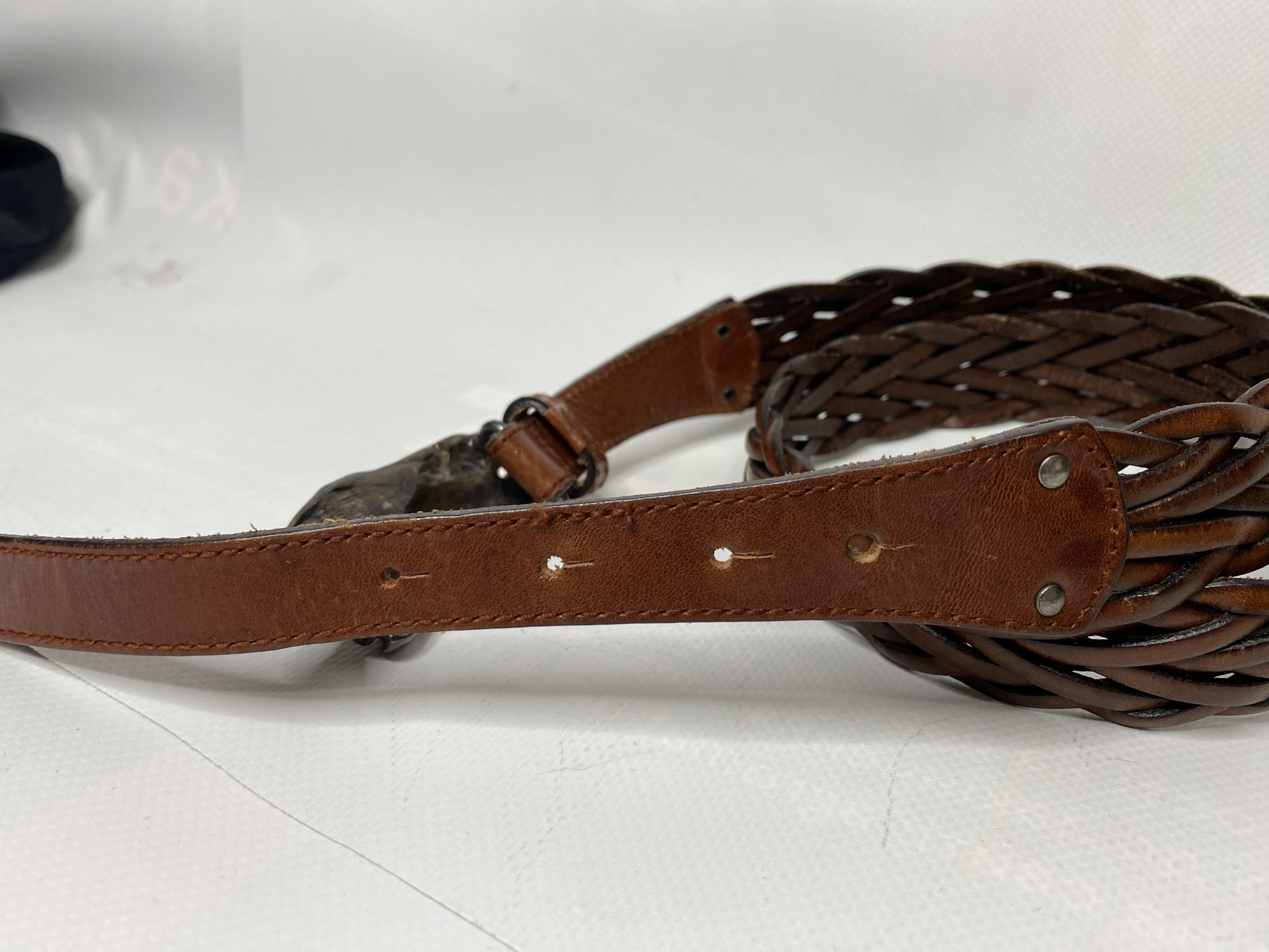 Leather × Vintage MARC CAIN BELT WOMEN LEATHER HORSE BELT BROWN LEATHER Size ONE SIZE - 4 Thumbnail
