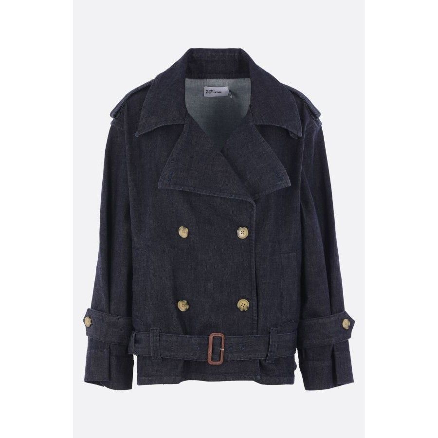 Other SELF-PORTRAIT Blue Denim Trench Jacket New & Authentic (Wome Size M / US 6-8 / IT 42-44 - 1 Thumbnail