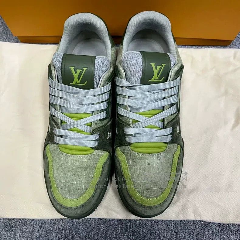 Louis Vuitton Louis Vuitton Green round toe lace-up low top board shoes Size US 7 / EU 40 - 3 Thumbnail