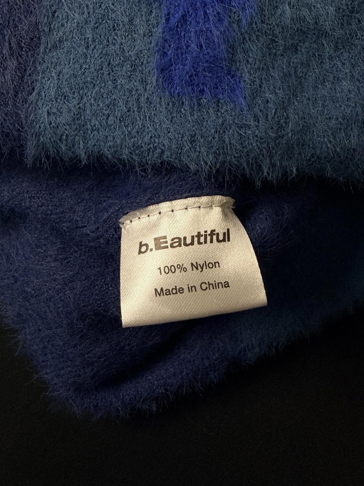 Japanese Brand b.Eautiful Split Mohair Deep Blue No Cuff Knit Beanie Hat OS Size ONE SIZE - 6 Thumbnail