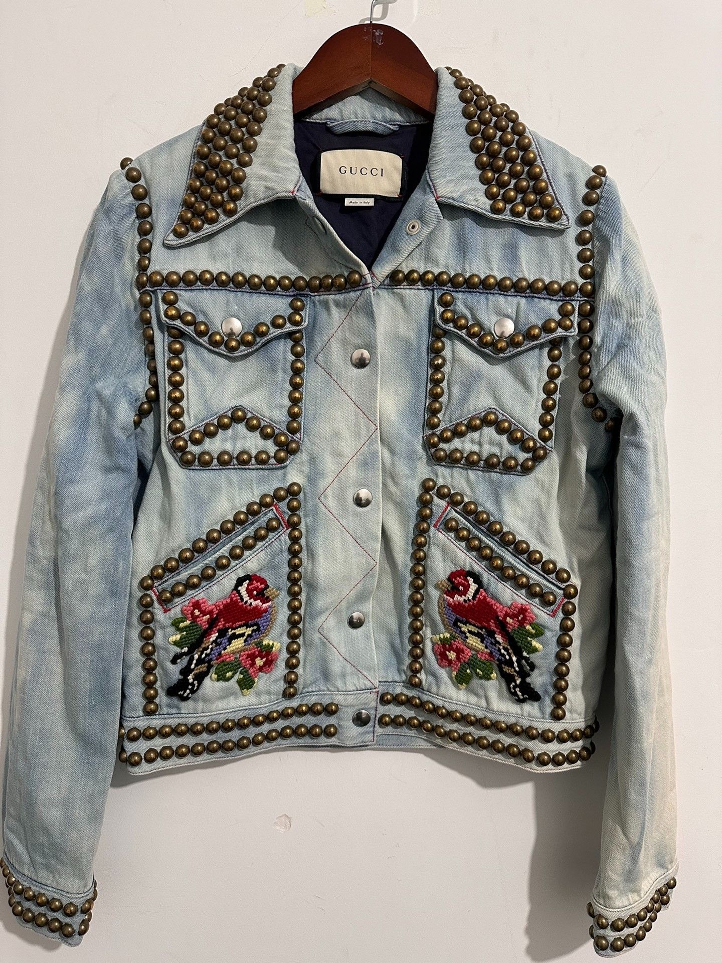 Gucci Gucci Li Yuchun's same heavy industry denim fashion jacket Size US XXS / EU 40 - 1 Thumbnail