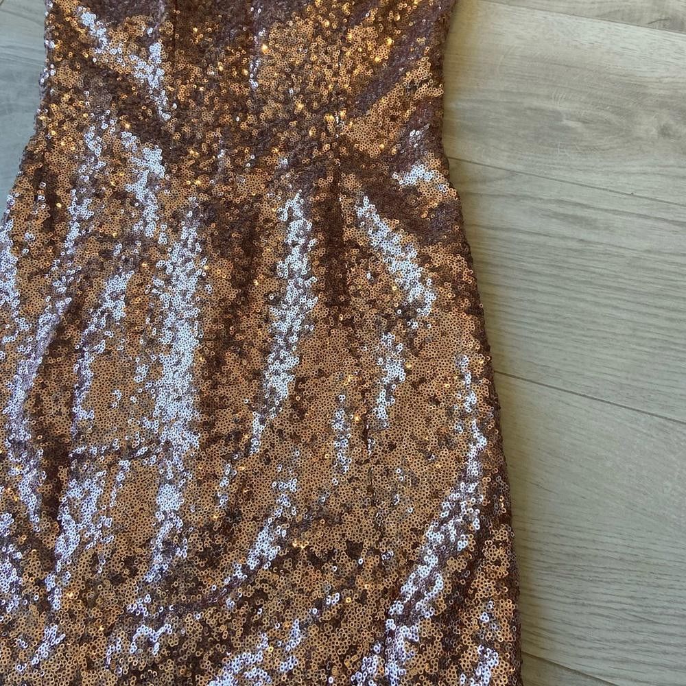 Designer Stunning Sequin Mini Dress - Perfect for Parties! Size S / US 4 / IT 40 - 3 Thumbnail
