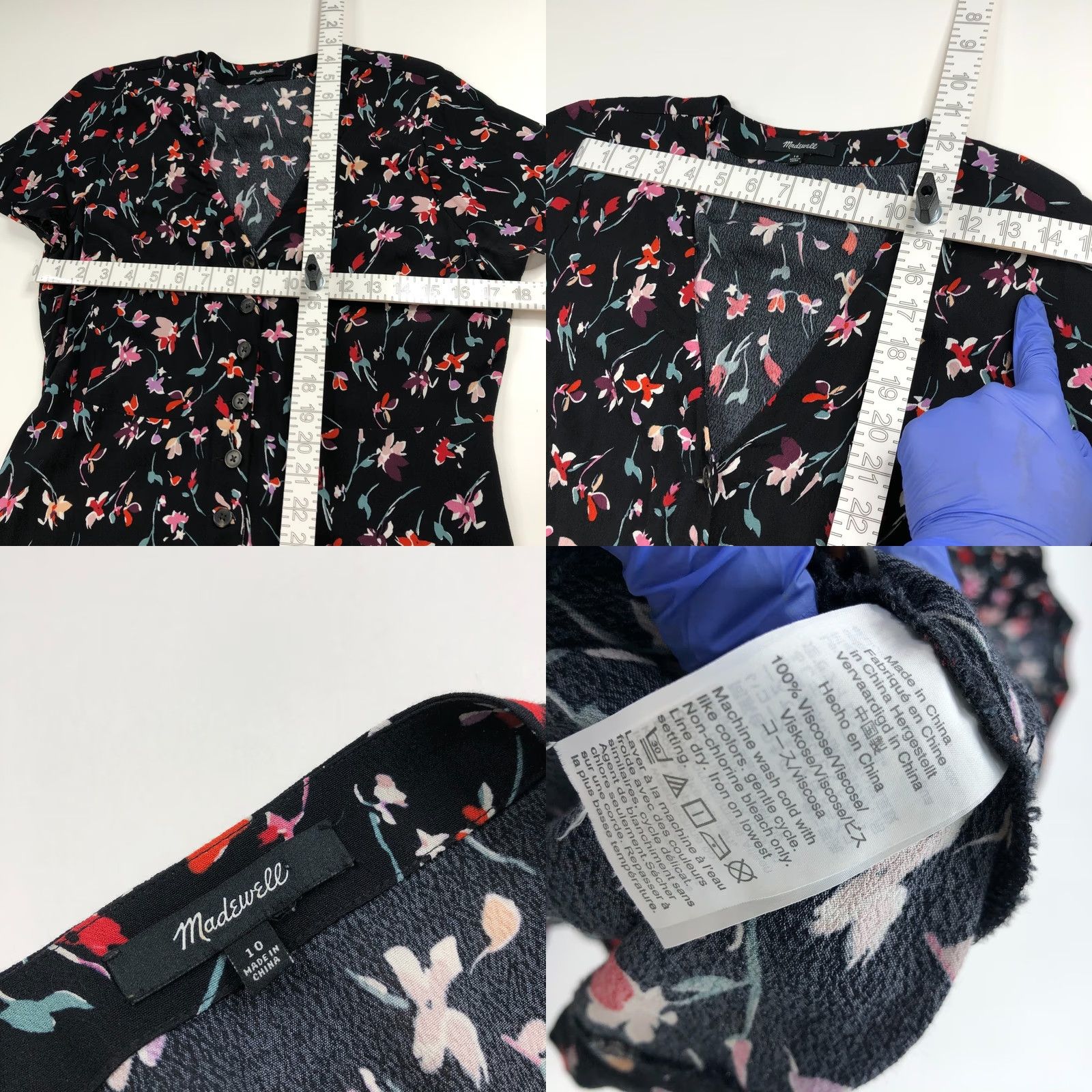 Madewell Madewell 10 A-Line Button Front Mini Dress Women's AL275 Black Size L / US 10 / IT 46 - 8 Thumbnail