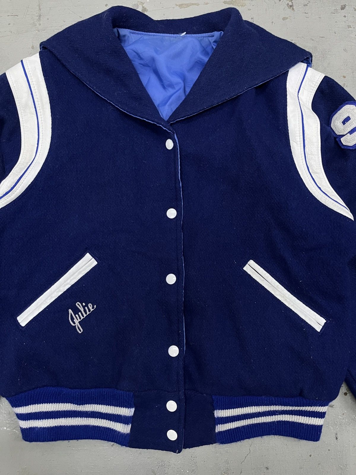 Vintage VINTAGE 80's TROPHY WOOL LEATHER VARSITY BOMBER JACKET Size US L / EU 52-54 / 3 - 4 Thumbnail