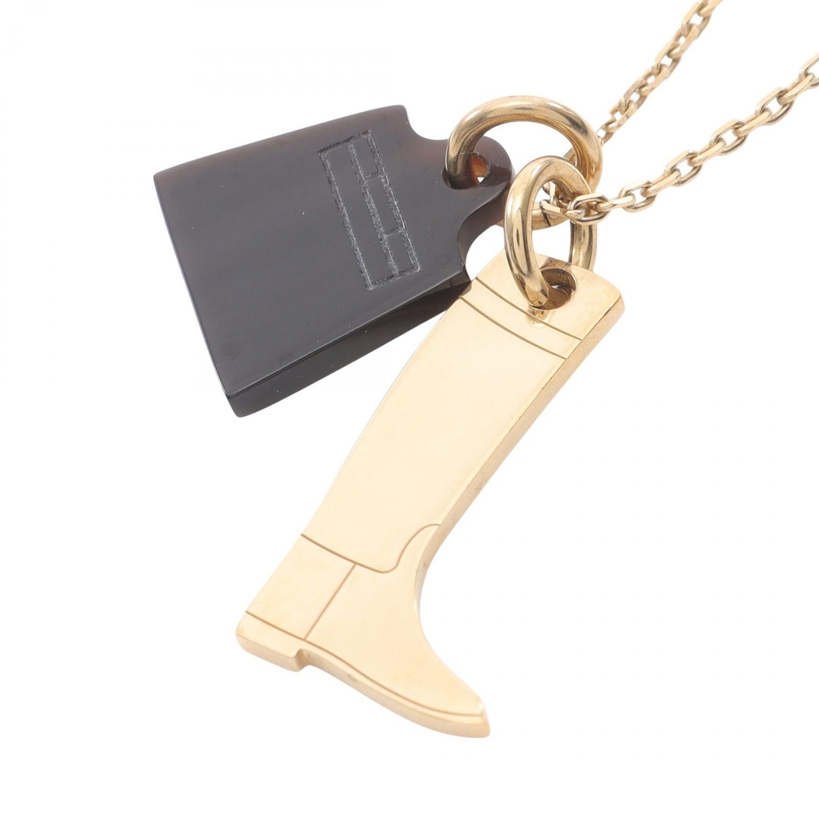 Hermes Hermes Hermes Amulette Maroquinerie PM Buffalo Horn Necklace Metal Necklace Size ONE SIZE - 1 Thumbnail