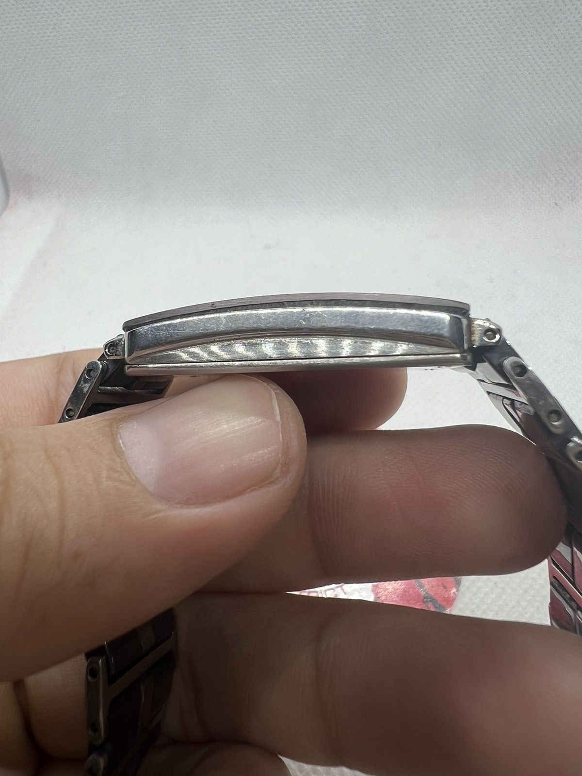 Vintage LANCETTI Tungsten Diamond Rectangular Black Men's Watch Size ONE SIZE - 6 Thumbnail