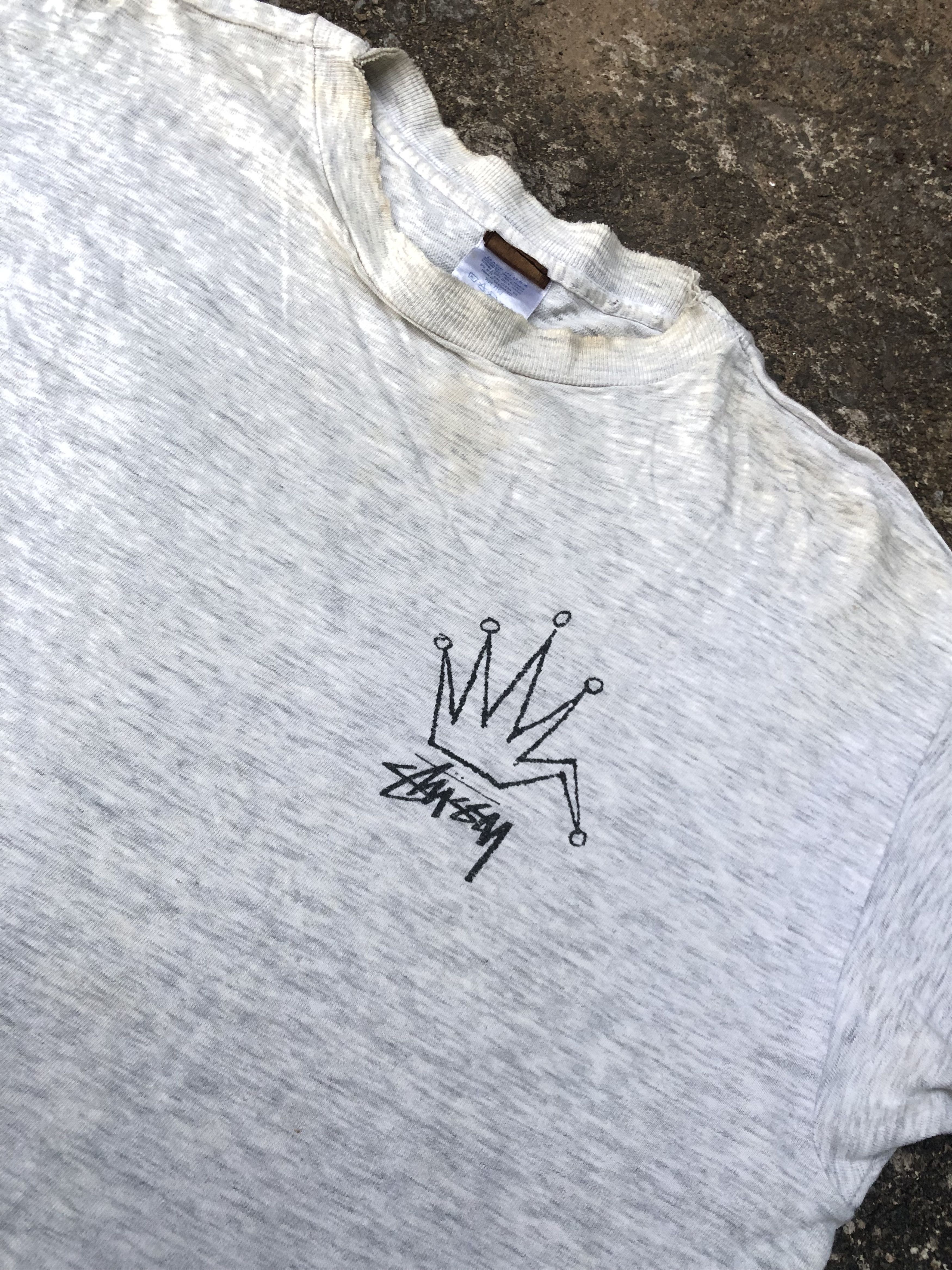 Stussy 🔥Vintage OG Old STUSSY 'CROWN' Streetwear Skate T-Shirt XL Size US L / EU 52-54 / 3 - 5 Thumbnail