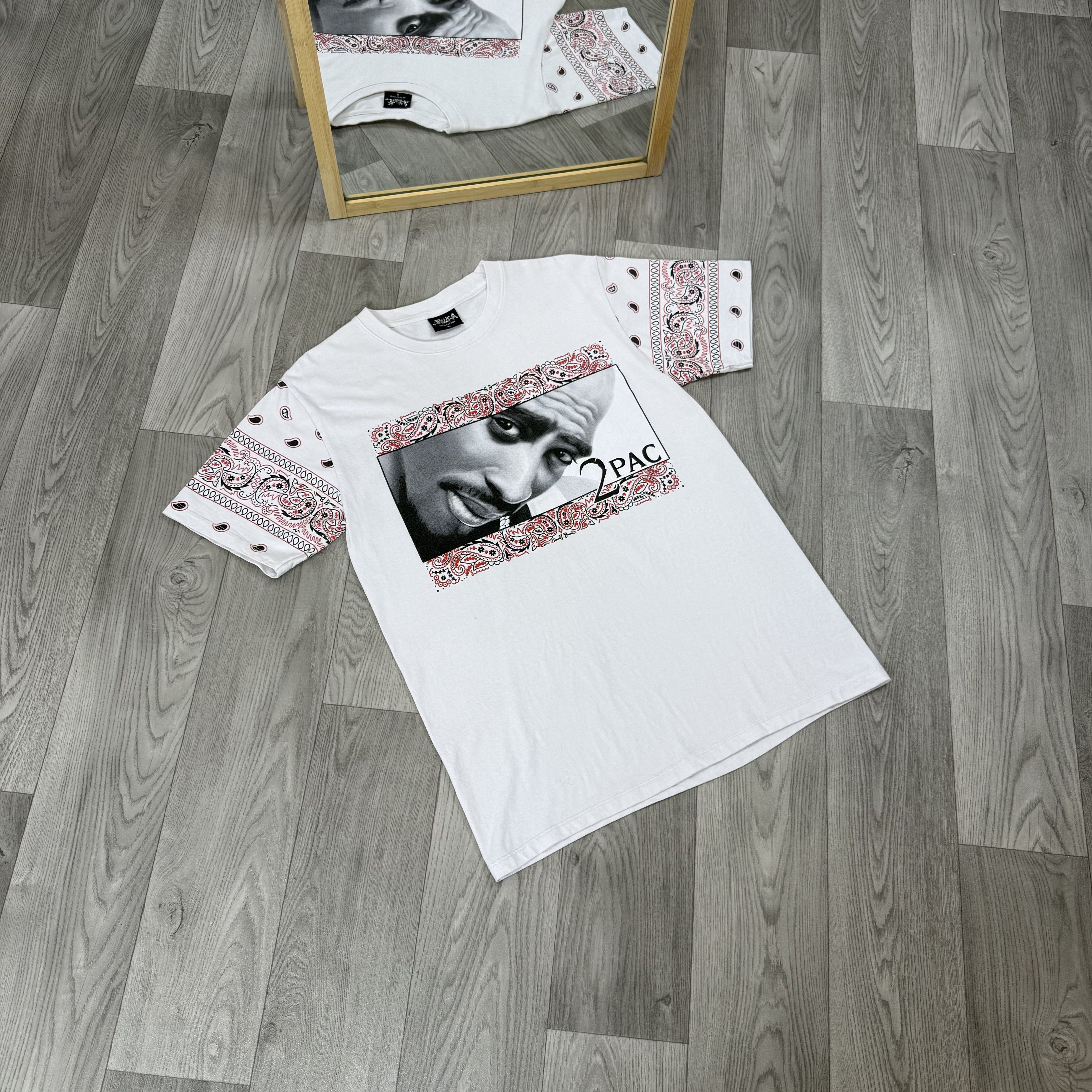 Vintage Vintage 2Pac Tupac Shakur 90s White Graphic Rap Tee Shirt Size US M / EU 48-50 / 2 - 3 Thumbnail