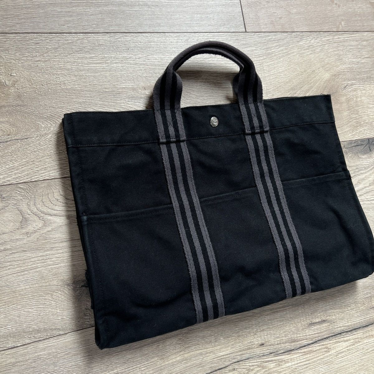 Hermes HERMES Fourre Tout PM Hand Bag Canvas Black Gray Silver Size ONE SIZE - 3 Thumbnail