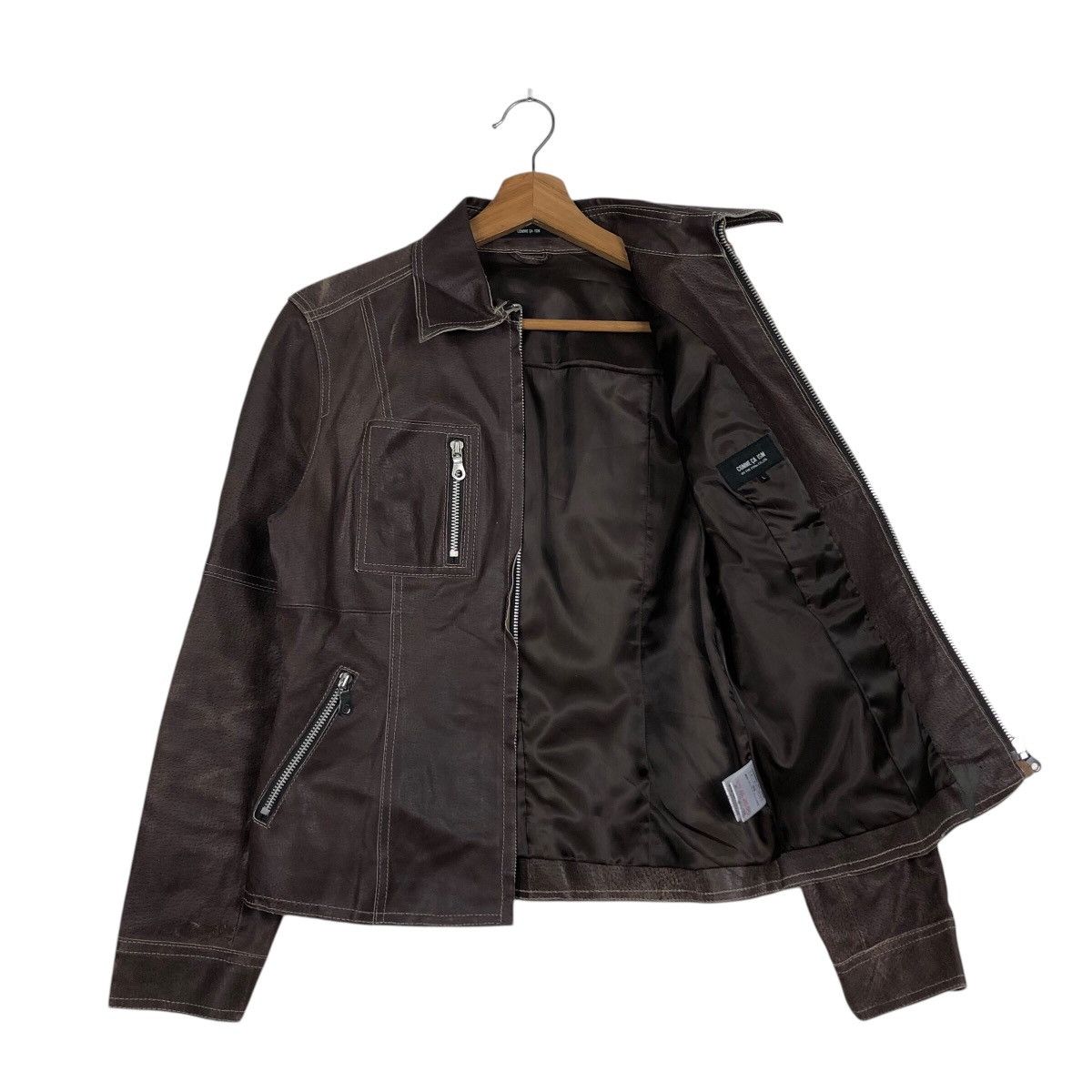 📌Vintage Biker Leather Jacket Comme Ca Ism Bondage Design