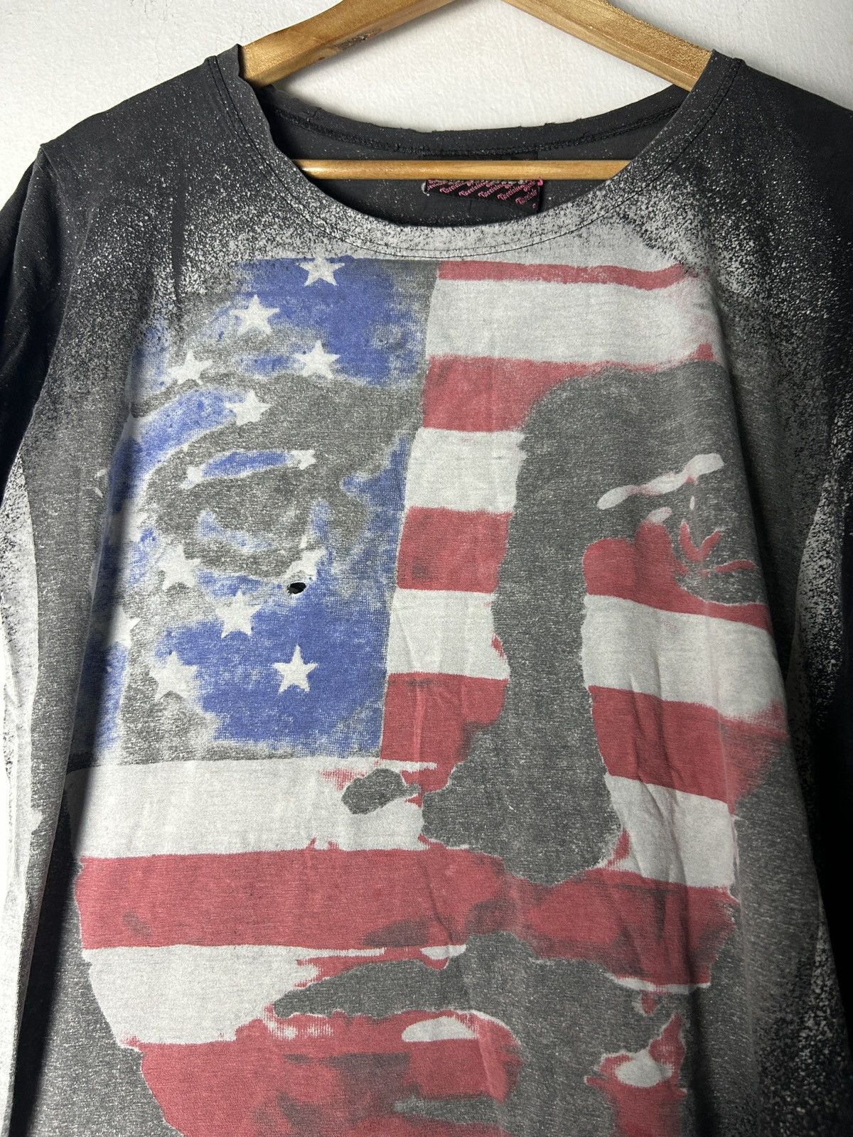 Beauty Beast Distressed Japan Punk Mosquitohead inspired us flag i6w9/Lgb Size S / US 4 / IT 40 - 2 Thumbnail