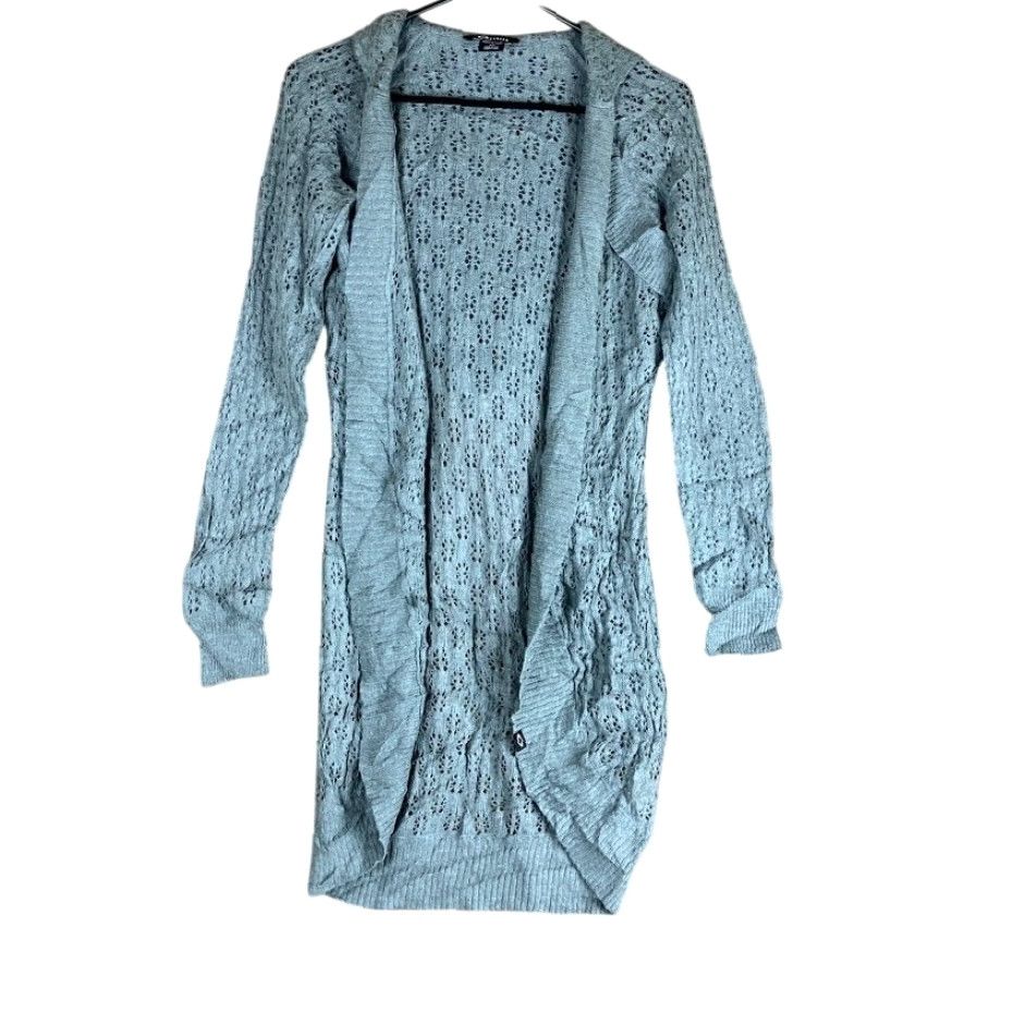 Oakley Oakley Womens Sweater Gray Hooded Open Knit Cardigan Alpaca Wool Blend XS Cardigan Women Open Hooded Knit Solid Casual Workwear Modern Size XS / US 0-2 / IT 36-38 - 2 Thumbnail