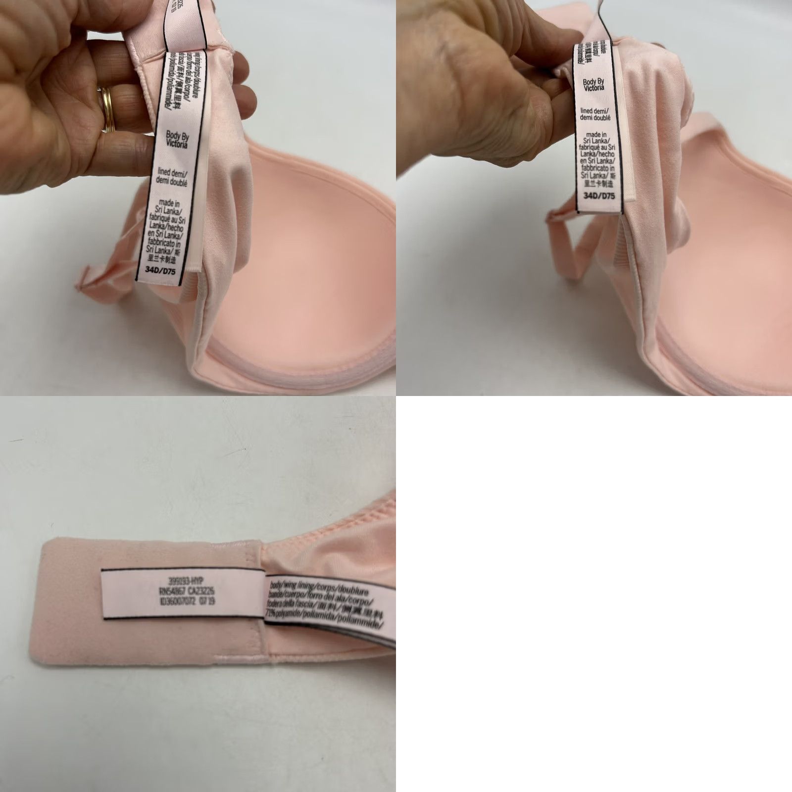 Victoria's Secret Victoria's Secret Pink Lace Lined Demi Bra 34D Adjustable Feminine Coquet Size ONE SIZE - 9 Thumbnail