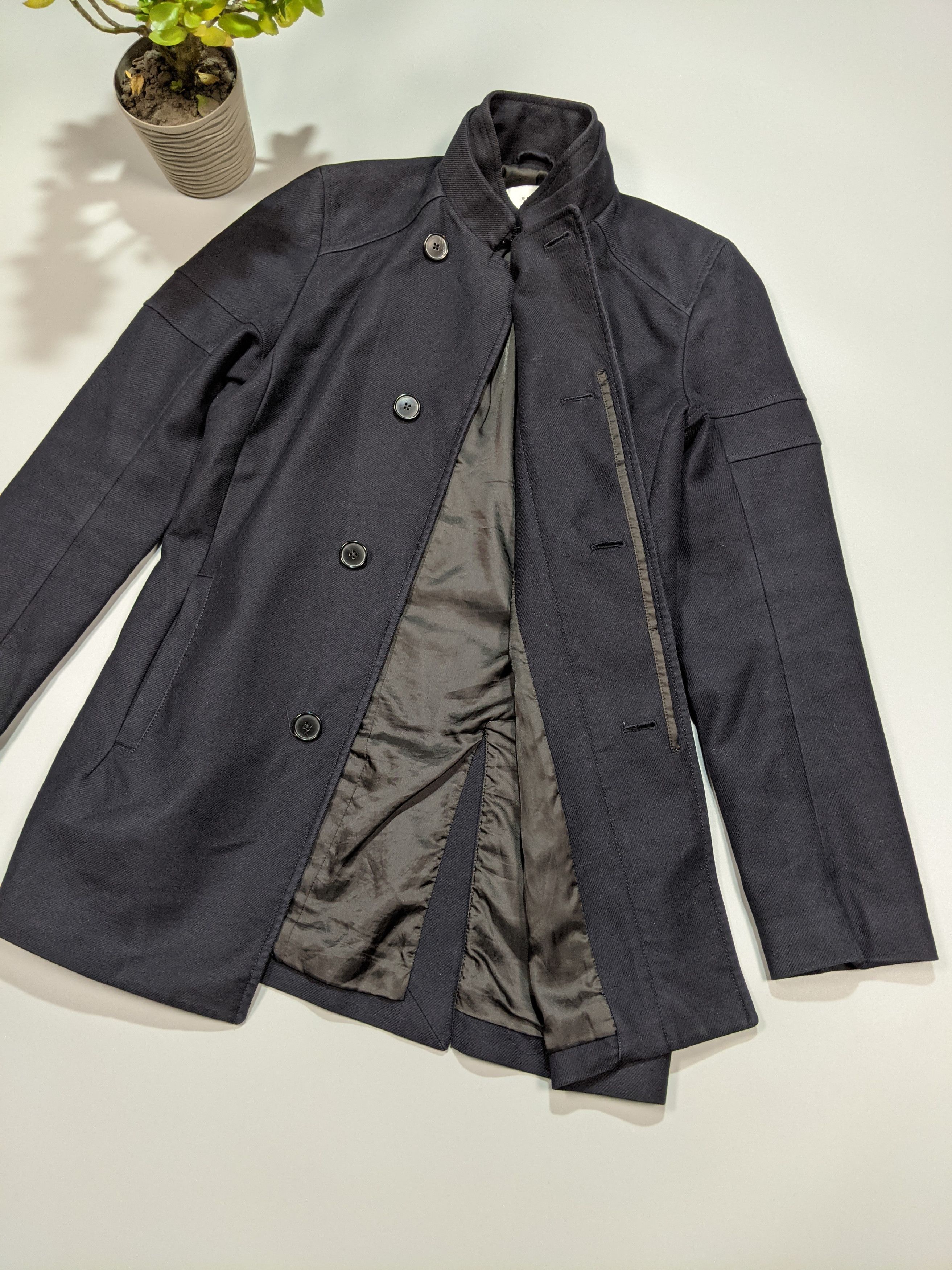 Japanese Brand × Reiss REISS MEN'S OVERCOAT Size S Dark-Blue Trench Coat Size US S / EU 44-46 / 1 - 4 Thumbnail