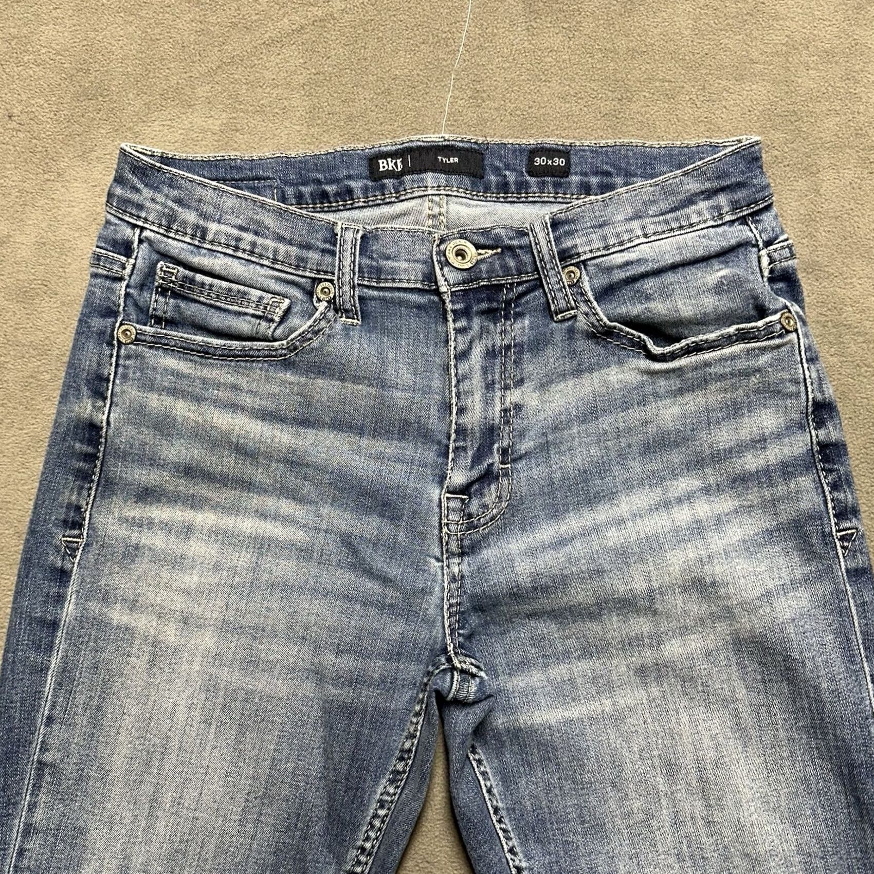 Vintage BKE Tyler Jeans Mens 30x30 (29x28.5) Blue Denim Stretch Relaxed Fit Mid Rise GUC Size US 30 / EU 46 - 3 Thumbnail