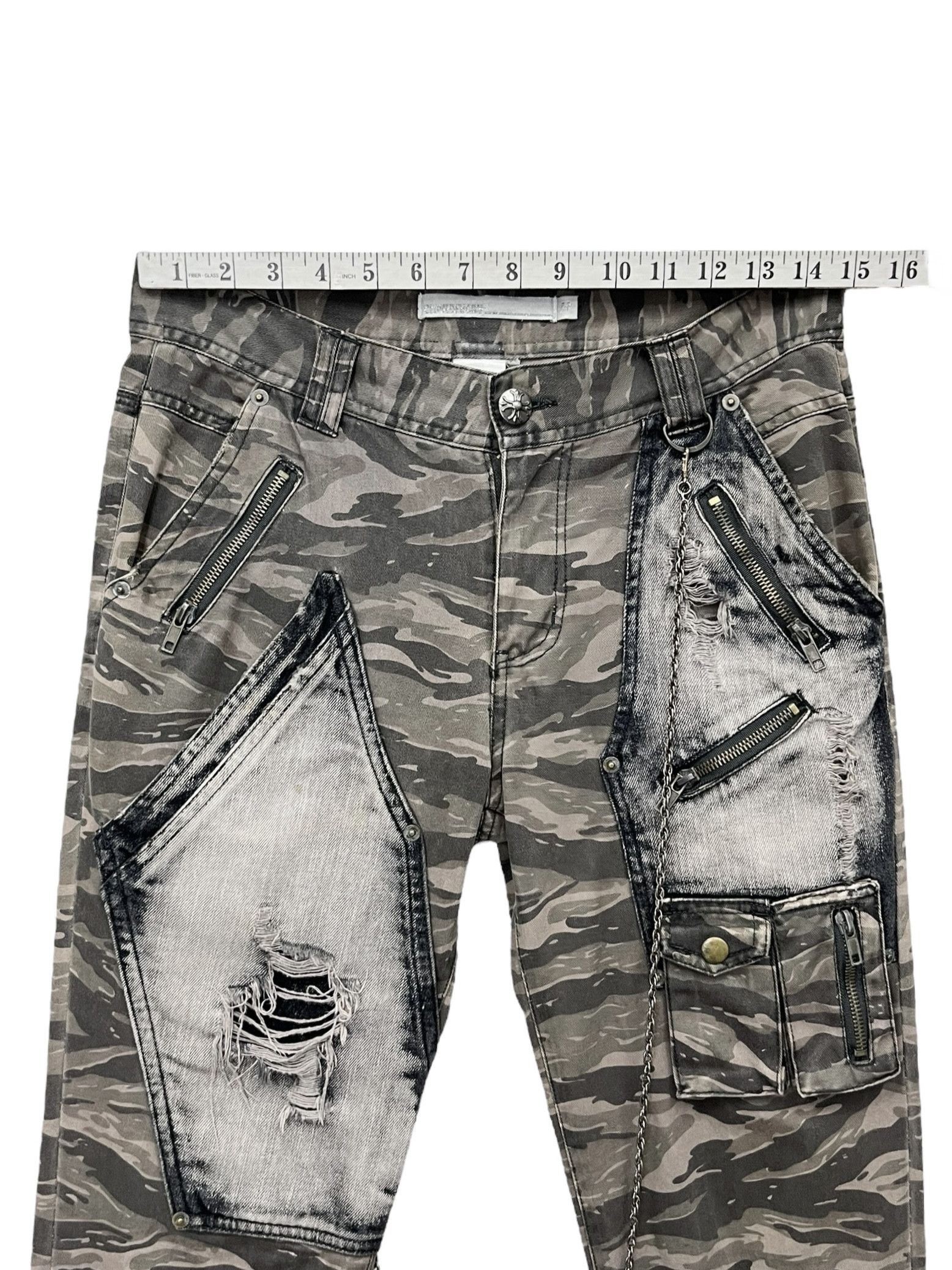 Japanese Brand 🔥TIGER STRIPES Seditionaries Punk Chain Bondage FLARE Pants Size US 29 - 18 Thumbnail