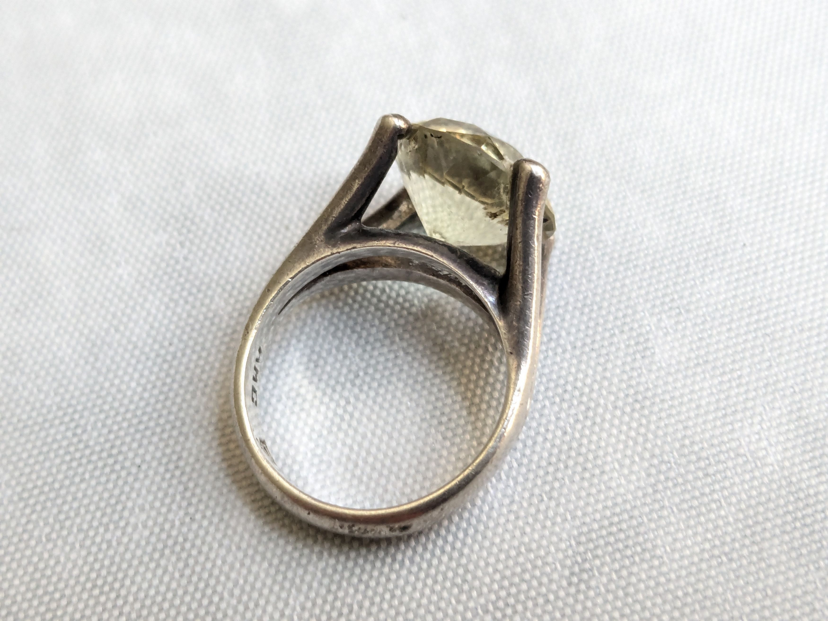 Jewelry Vintage Sterling Silver Yellow Quartz Round 7.25 Mexico Size ONE SIZE - 8 Thumbnail