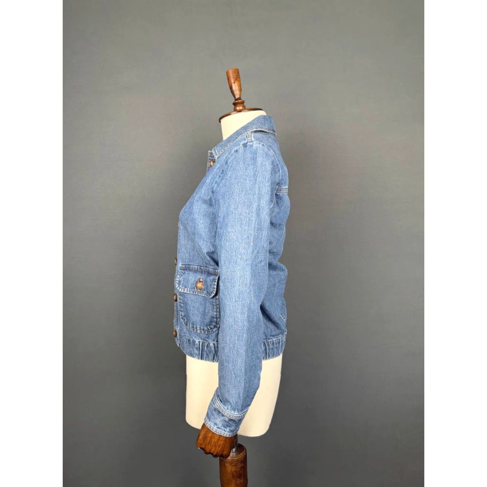 Denime Sezane Womens Trucker Jacket Denim Blue Size 34 Regular Long Sleeve Cotton Lining Buttons Zip Jacket Mens? Size XXS / US 00 / IT 34 - 6 Thumbnail
