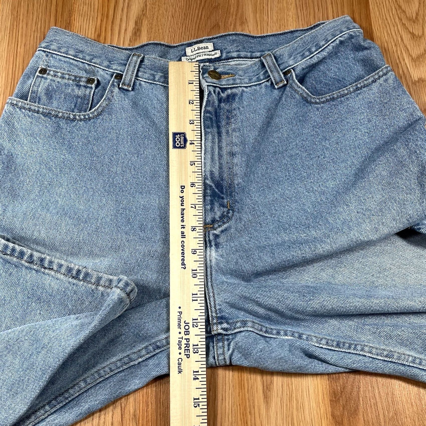 Vintage VINTAGE LL Bean Original Fit Relaxed Blue Wash Denim Long Jeans Womens 14 100% Cotton Size 36" / US 14 / IT 50 - 4 Thumbnail