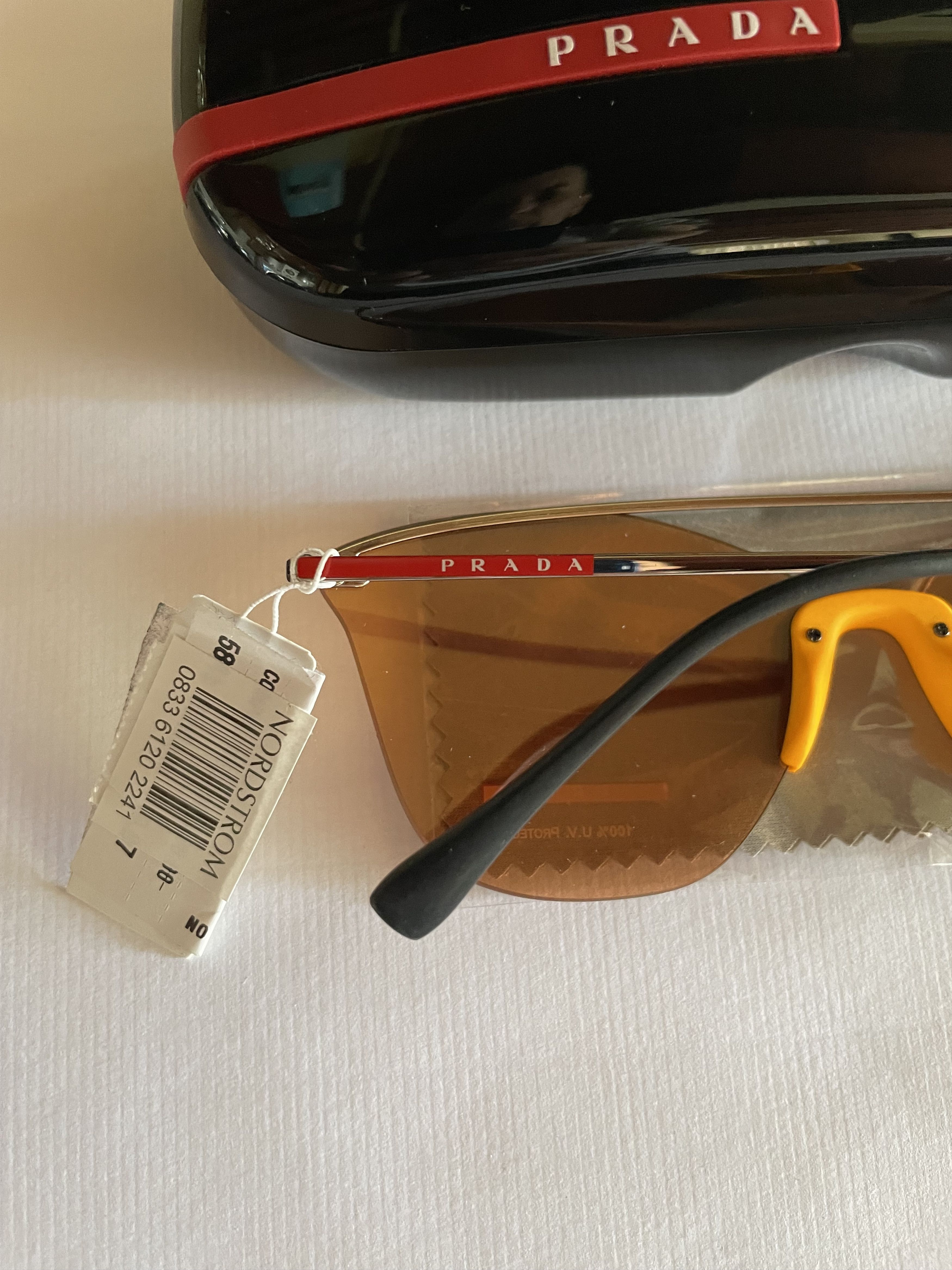 Prada Prada SPS52U 376-291 Silver/Orange Sunglasses Size ONE SIZE - 8 Thumbnail
