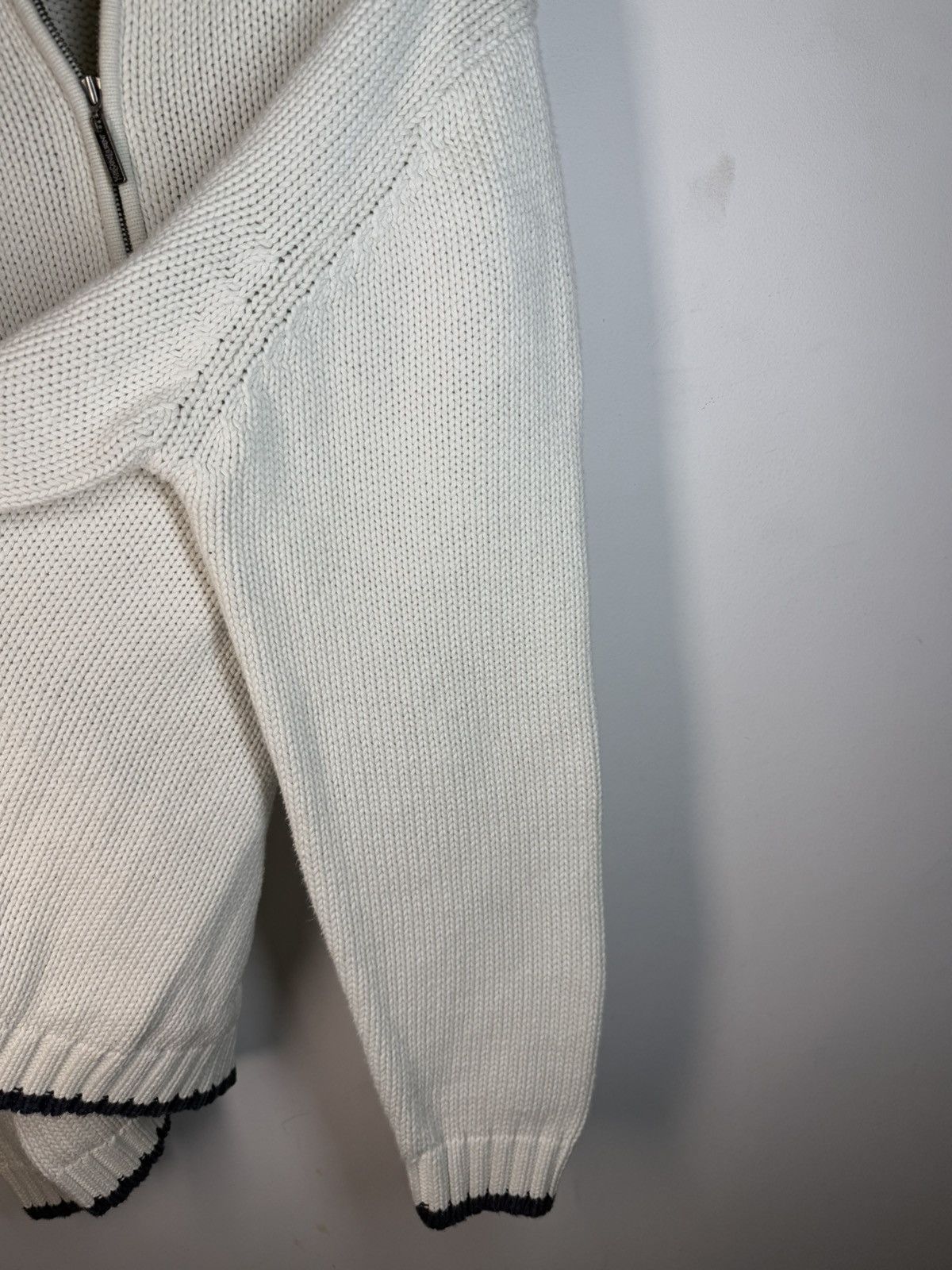 Yves Saint Laurent Heavy White YSL Sweater Zip Knit Thick YSL Sweatshirt Size US L / EU 52-54 / 3 - 12 Thumbnail