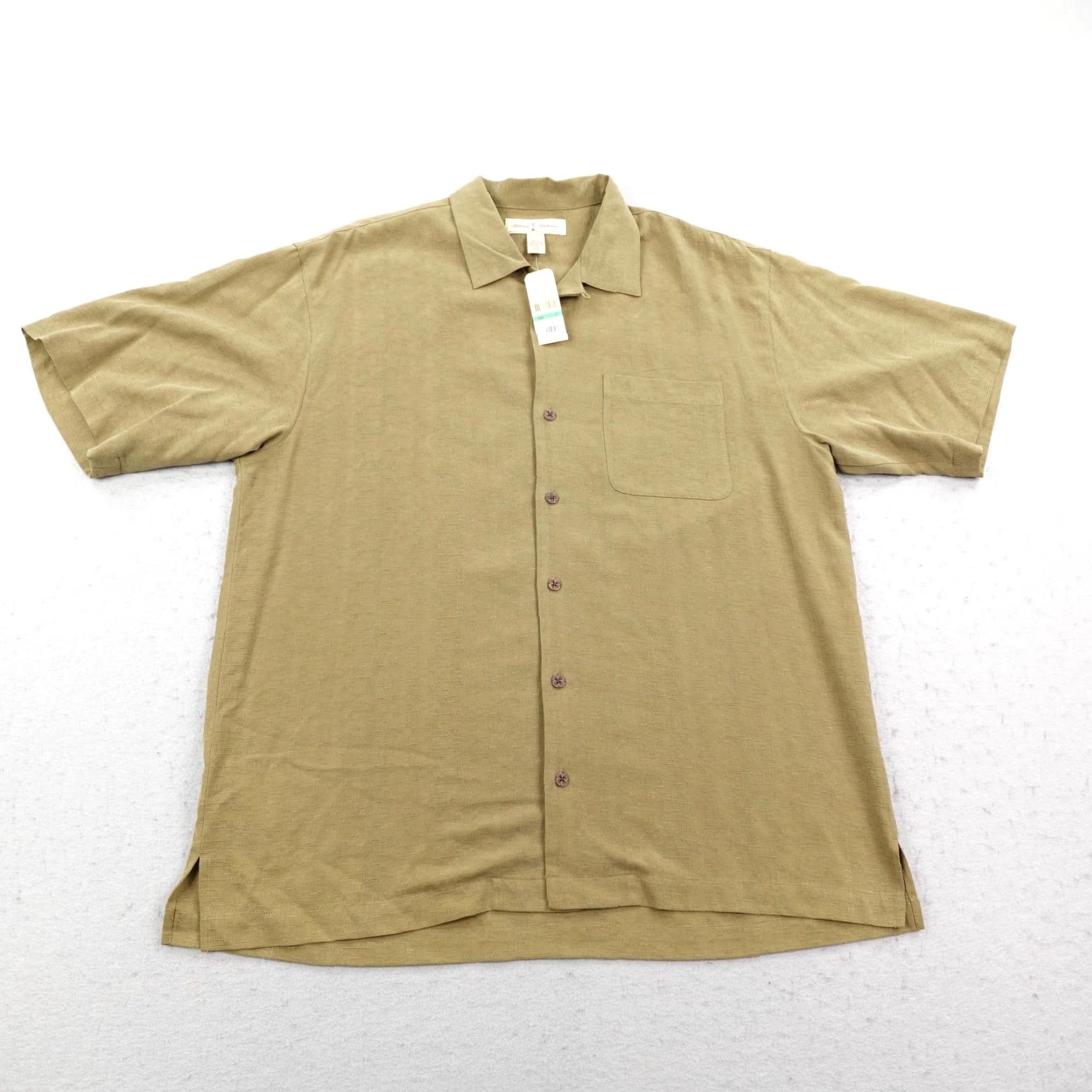 Tommy Bahama VINTAGE Tommy Bahama Shirt Mens Large Brown Hawaiian Graphic Embroidered Camp NEW Size US L / EU 52-54 / 3 - 2 Thumbnail