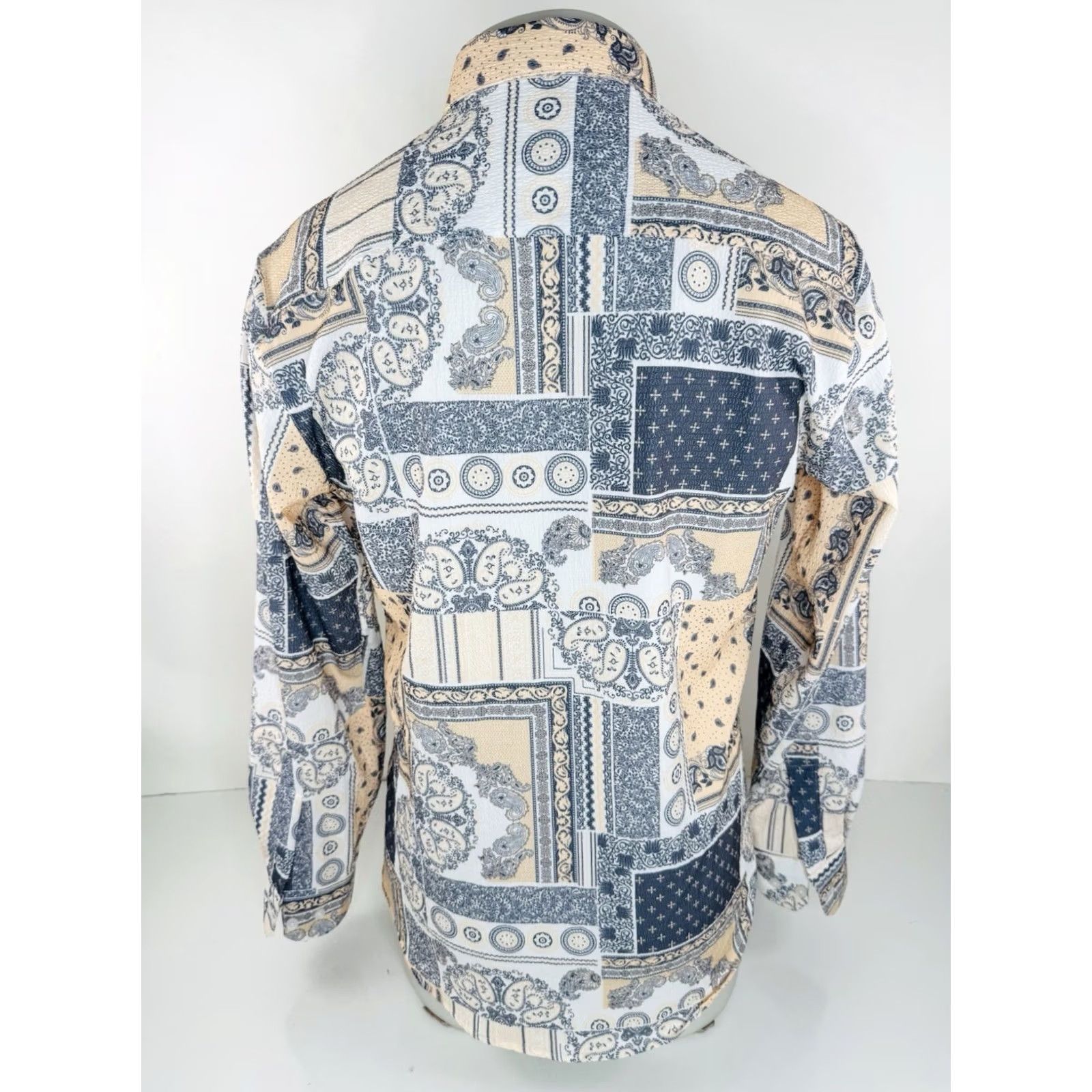 Paul Smith PAUL SMITH Paisley Papier Mache Mens L Tailored Fit Shirt Long Sleeve Button-Up Salmon Gray EXCELLENT Size US L / EU 52-54 / 3 - 4 Thumbnail