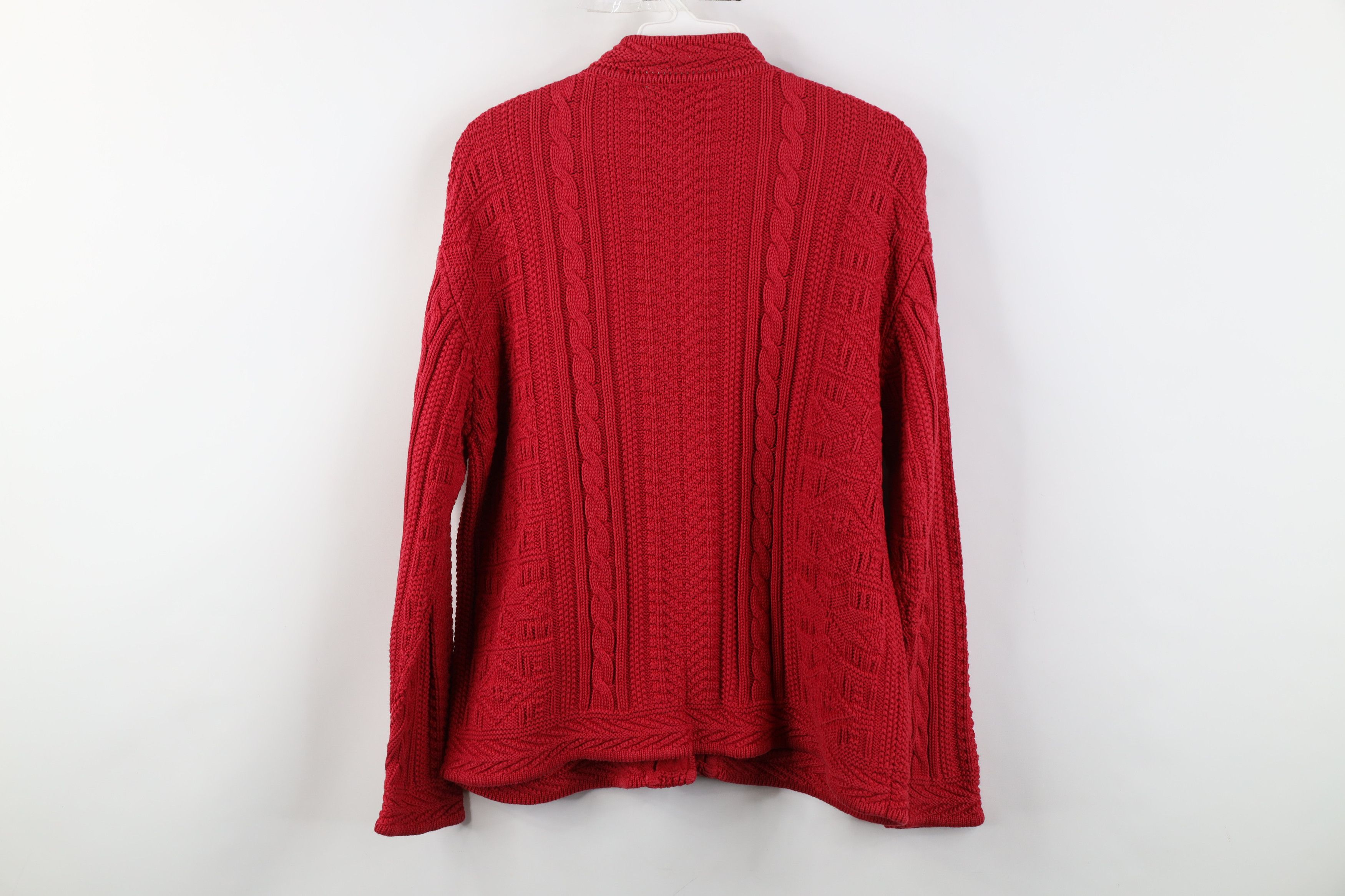 L.L. Bean Vintage LL Bean Snowflake Fisherman Knit Cardigan Sweater Size M / US 6-8 / IT 42-44 - 8 Thumbnail
