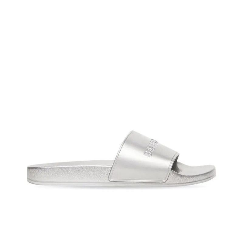 Balenciaga o1la1rc1a0425 Pool Slide Sandasl Metallic in Silver Size US 8 / EU 41 - 1 Thumbnail